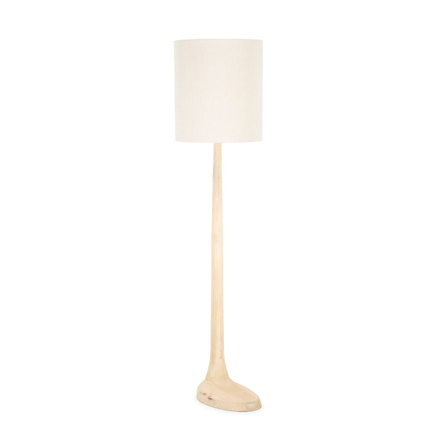 RINE mango wood floor lamp with cream shade