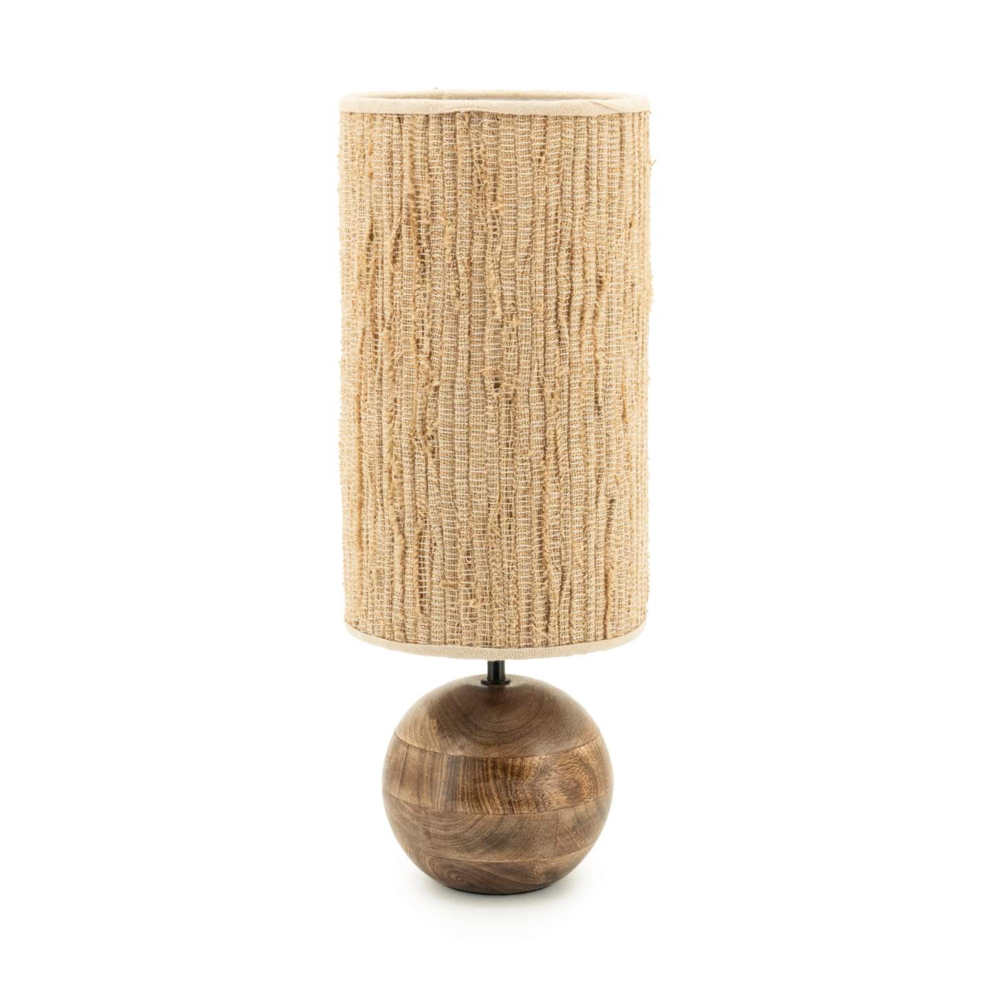 Stolní lampa GADJA juta s dřevěným podstavcem