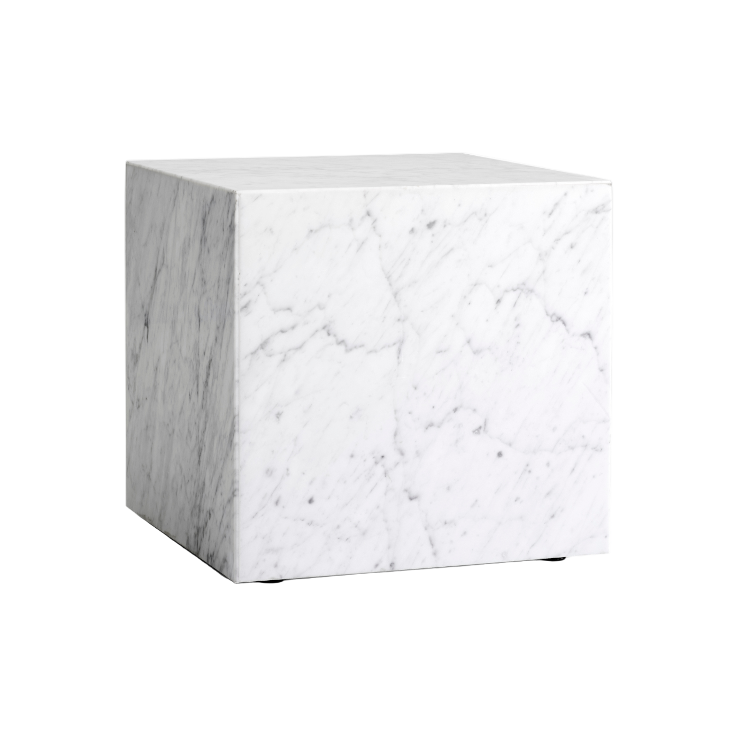 Boční stolek PLINTH CUBIC bílý mramor