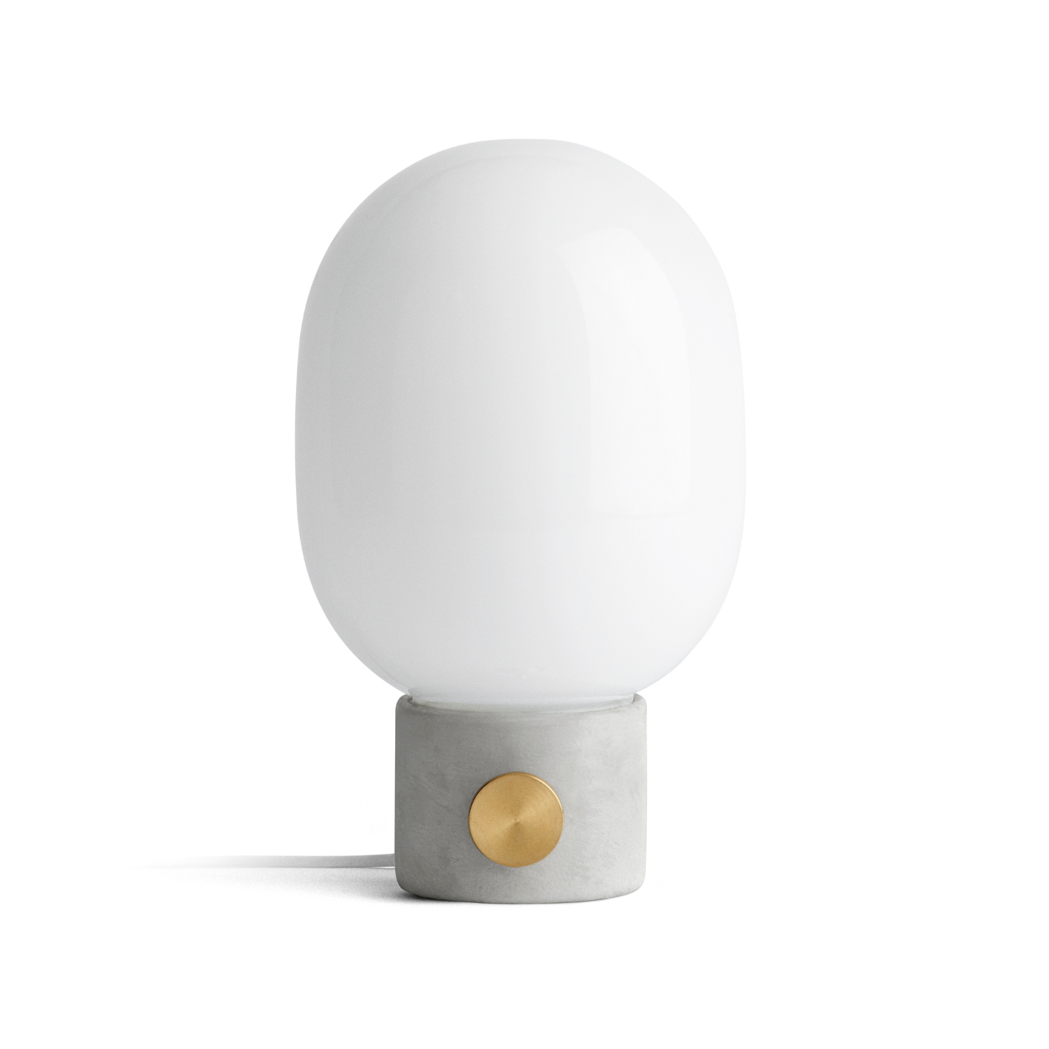 Stolní lampa JWDA z foukaného skla s betonovým podstavcem