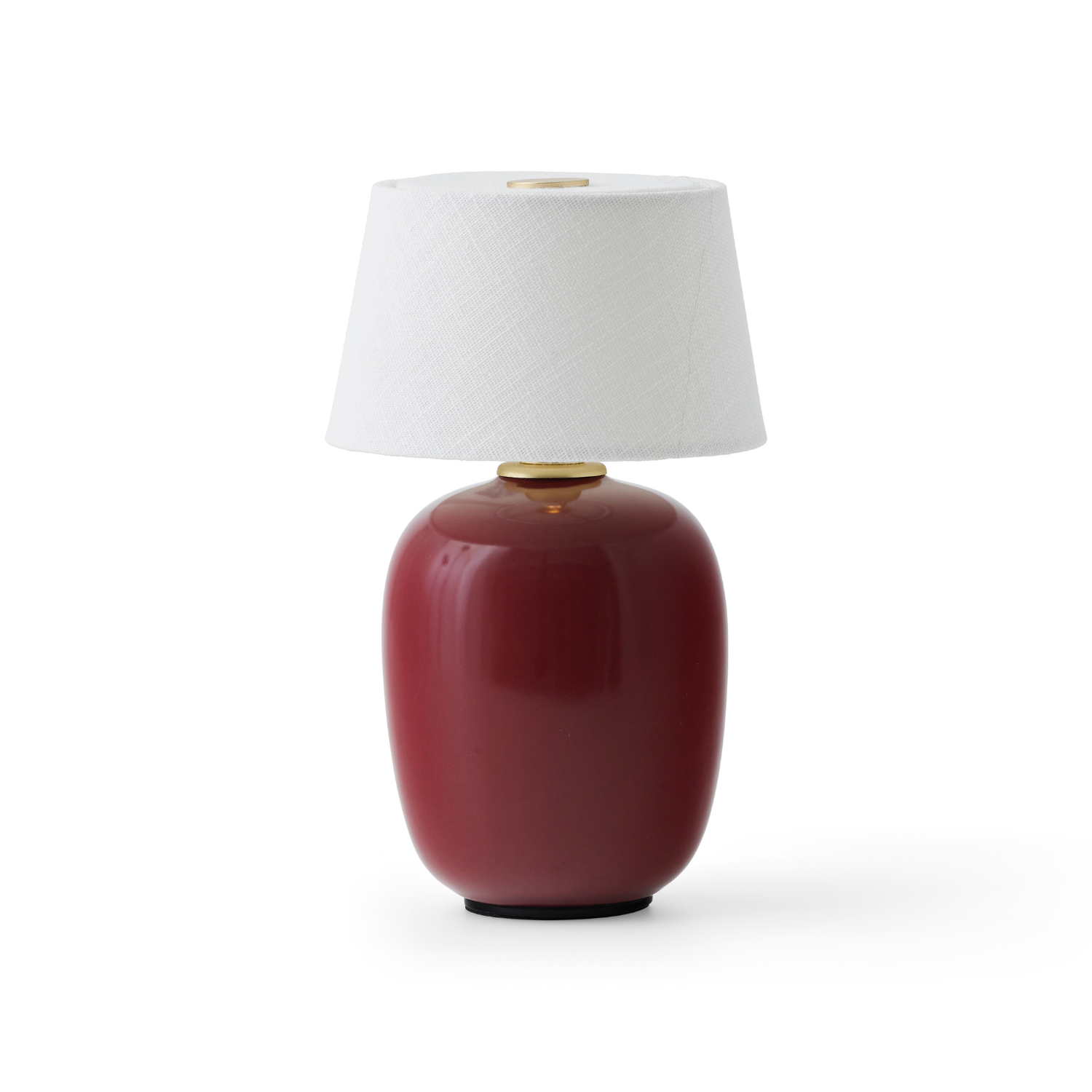Přenosná lampa TORSO bordó keramika s bílým stínidlem