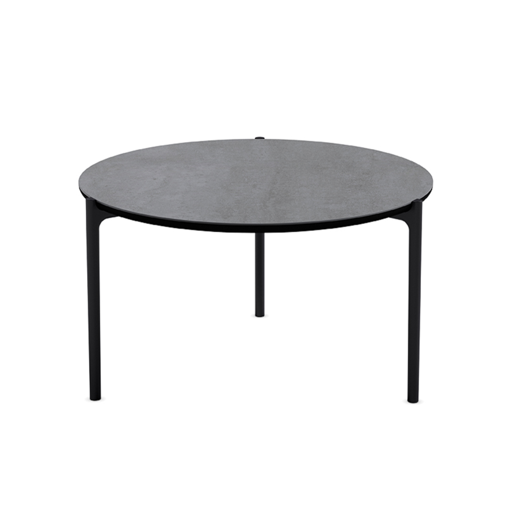 Round coffee table SAVOYE gray ceramic with black base