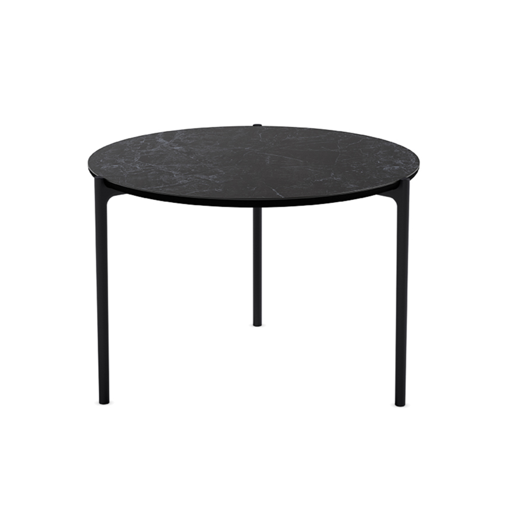 Round Side Table SAVOYE Black Ceramic with Black Base