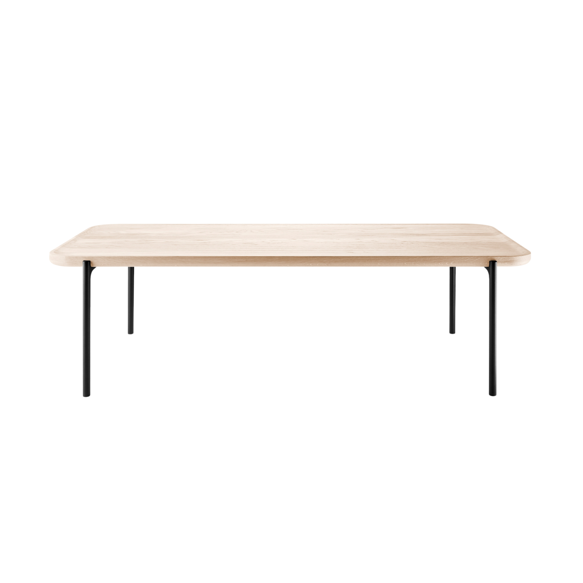 Rectangular coffee table SAVOYE white oak with black base