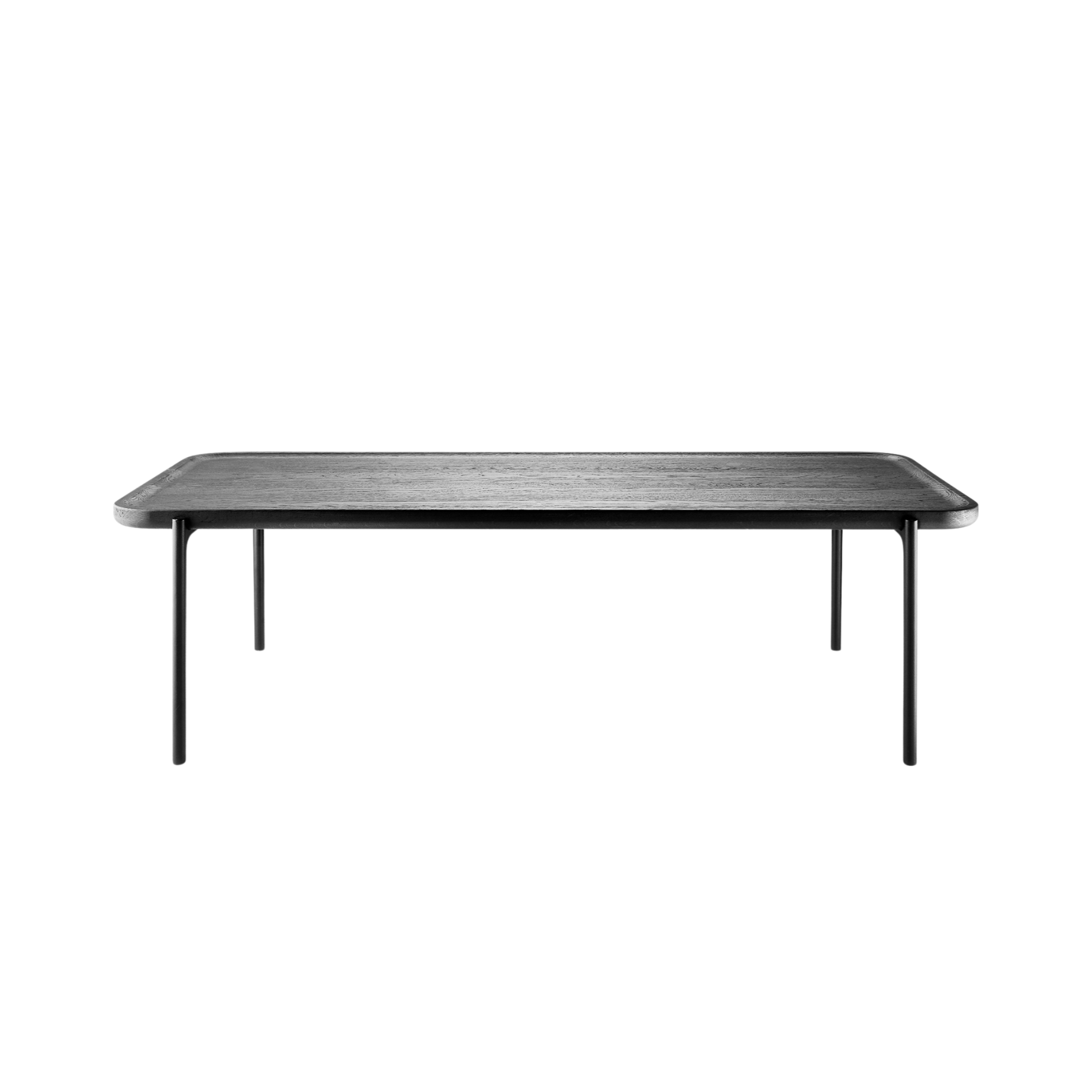 Rectangular coffee table SAVOYE black oak with black base