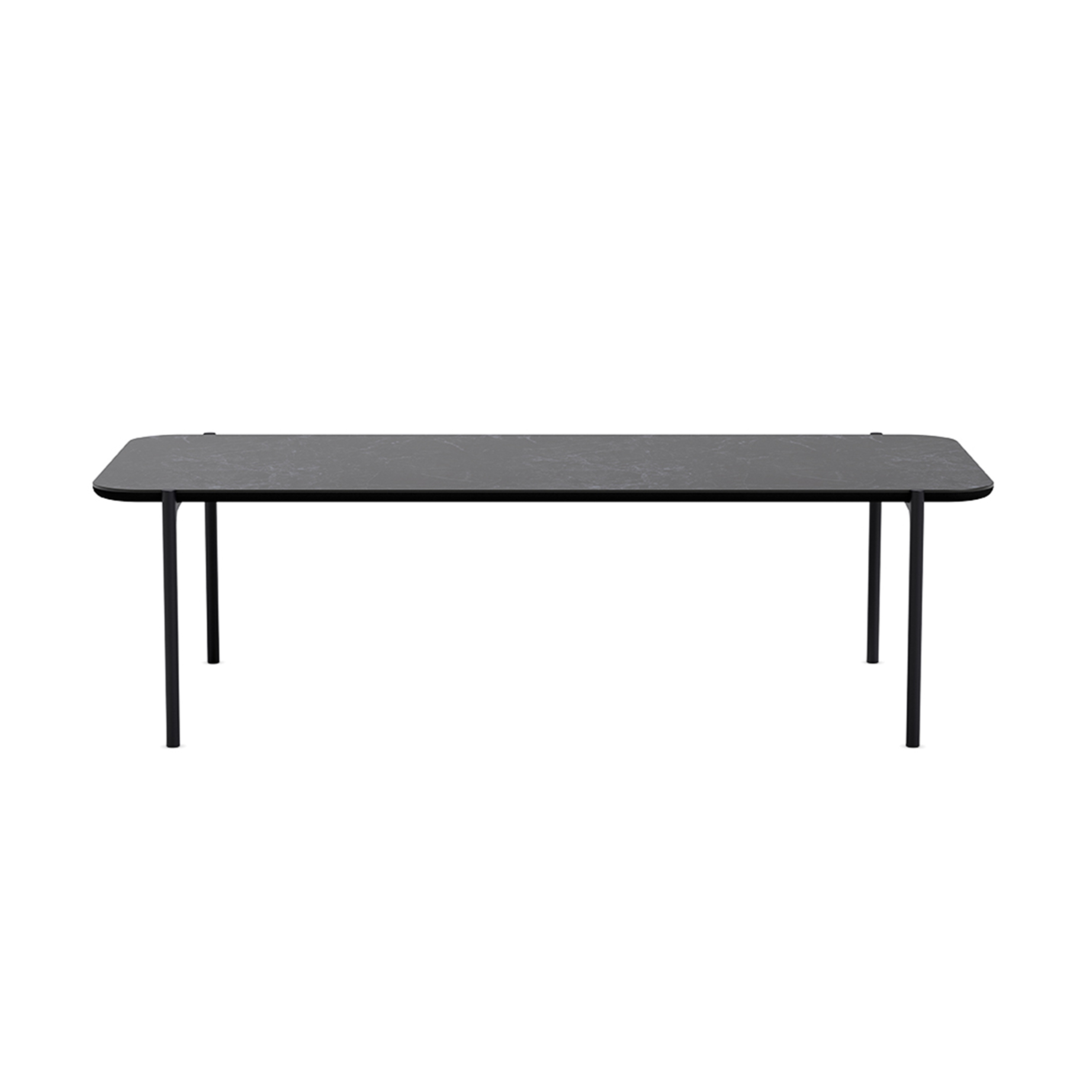 Rectangular coffee table SAVOYE black ceramic with black base