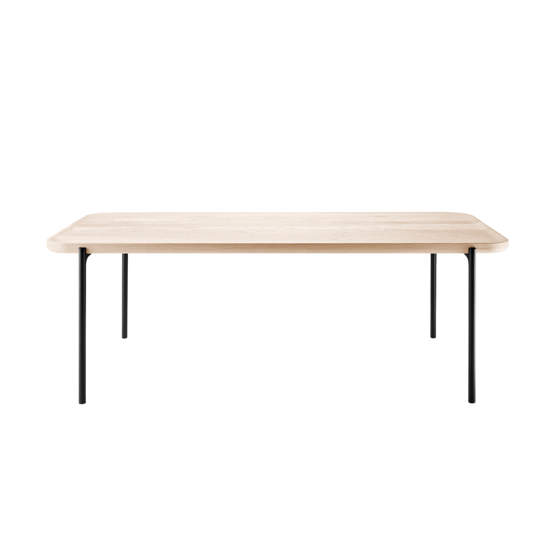 Rectangular Side Table SAVOYE White Oak with Black Base