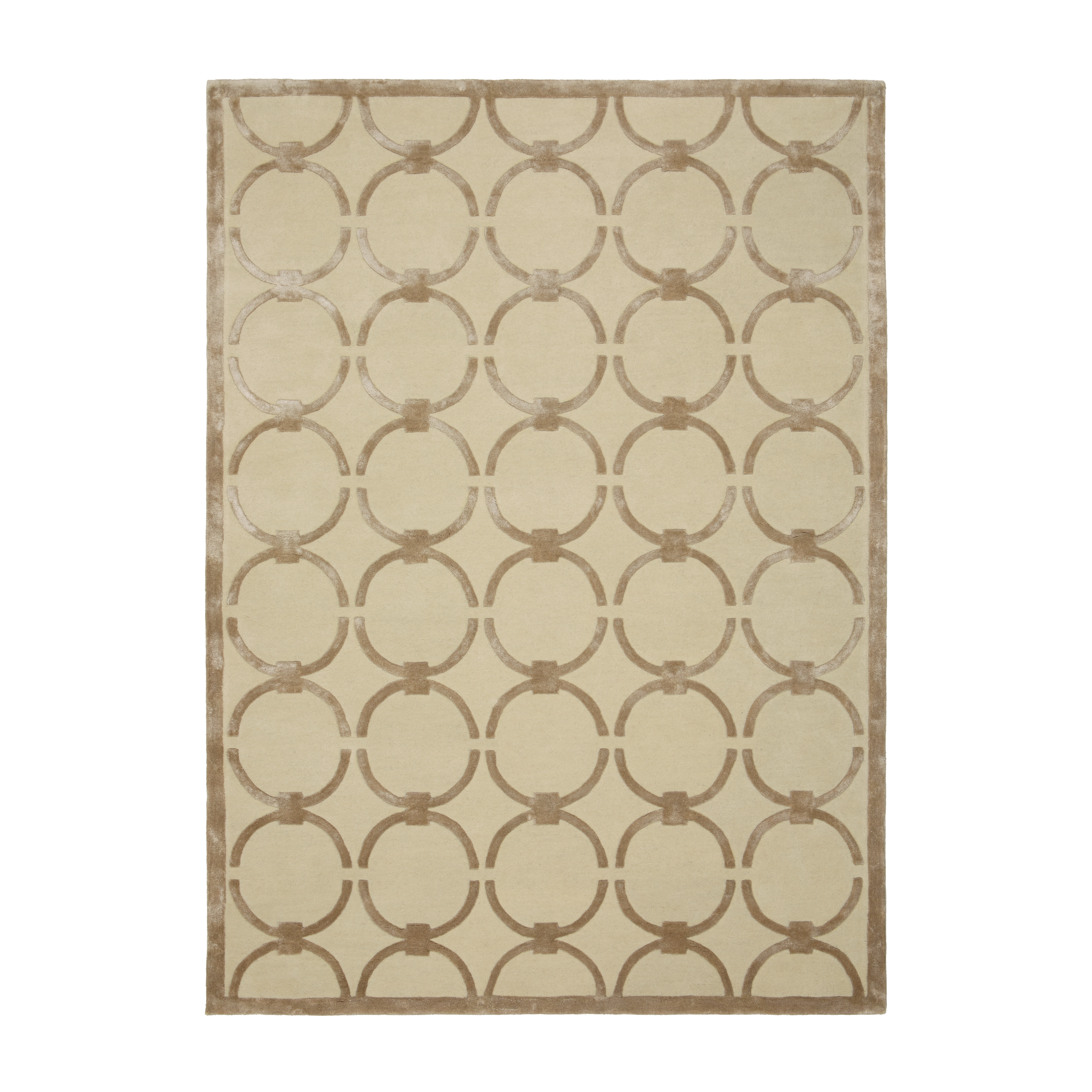 GLAM cream rug with beige geometric pattern