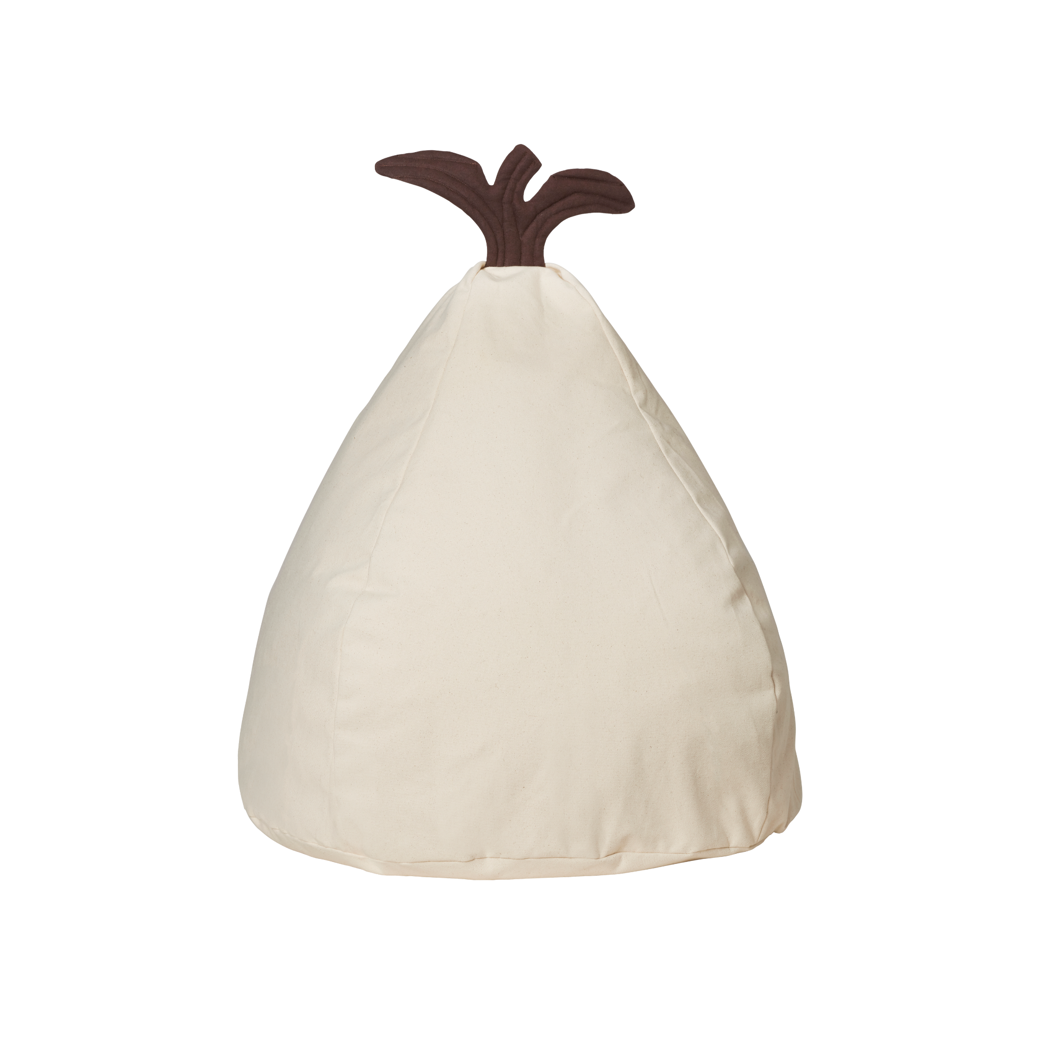Puf PEAR krémový s hnědým