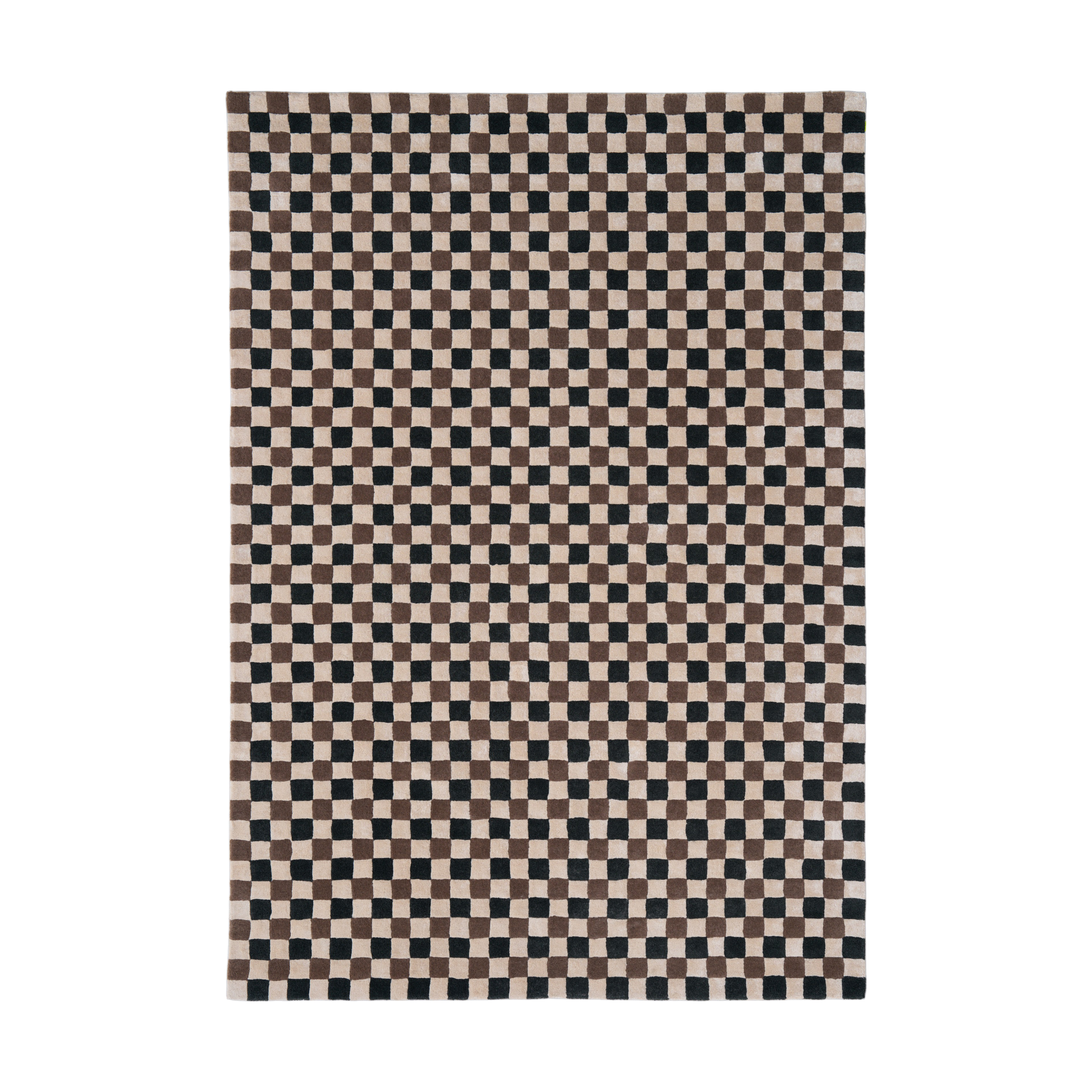 FLICKER rug dark green with beige and brown