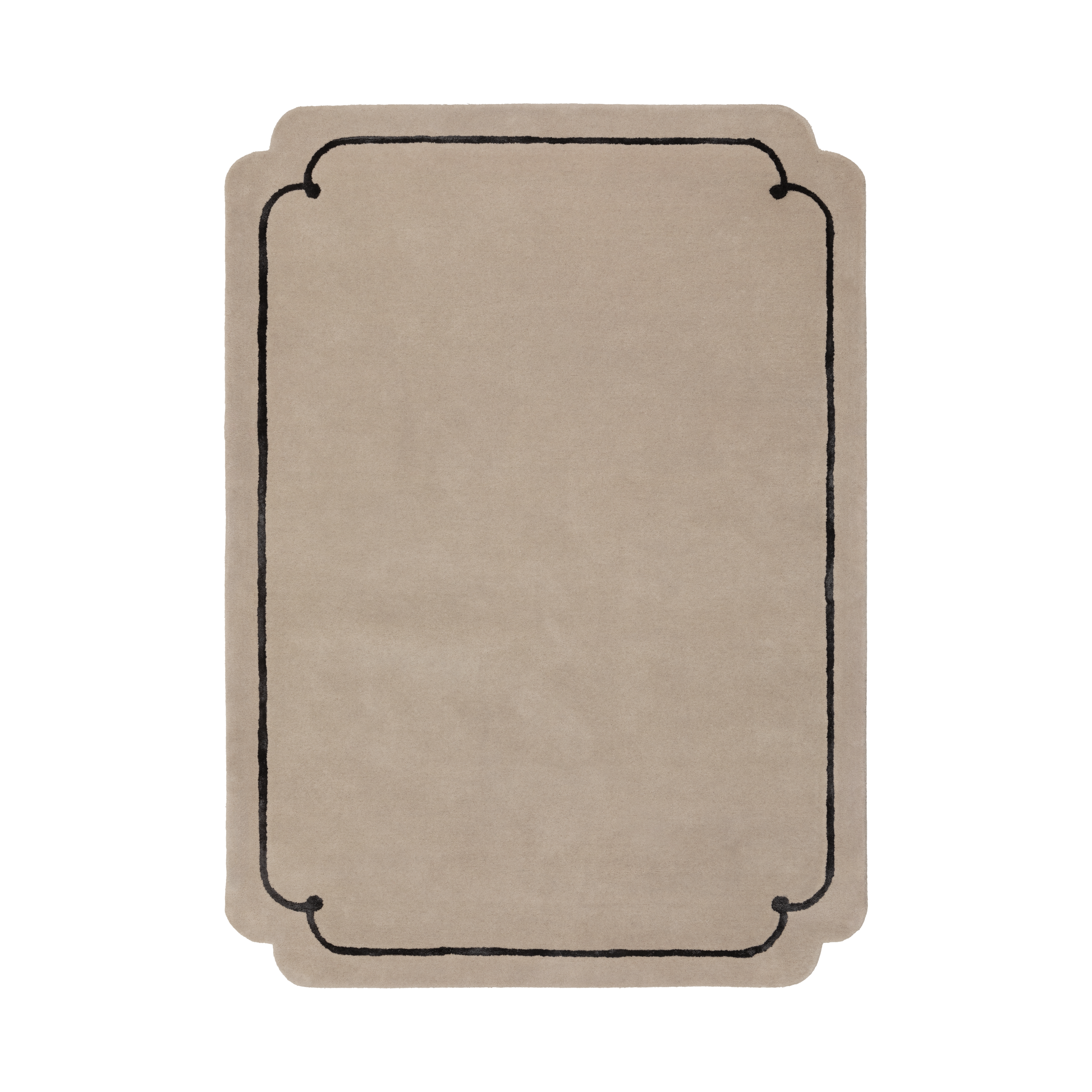 COOKIE beige rug with black