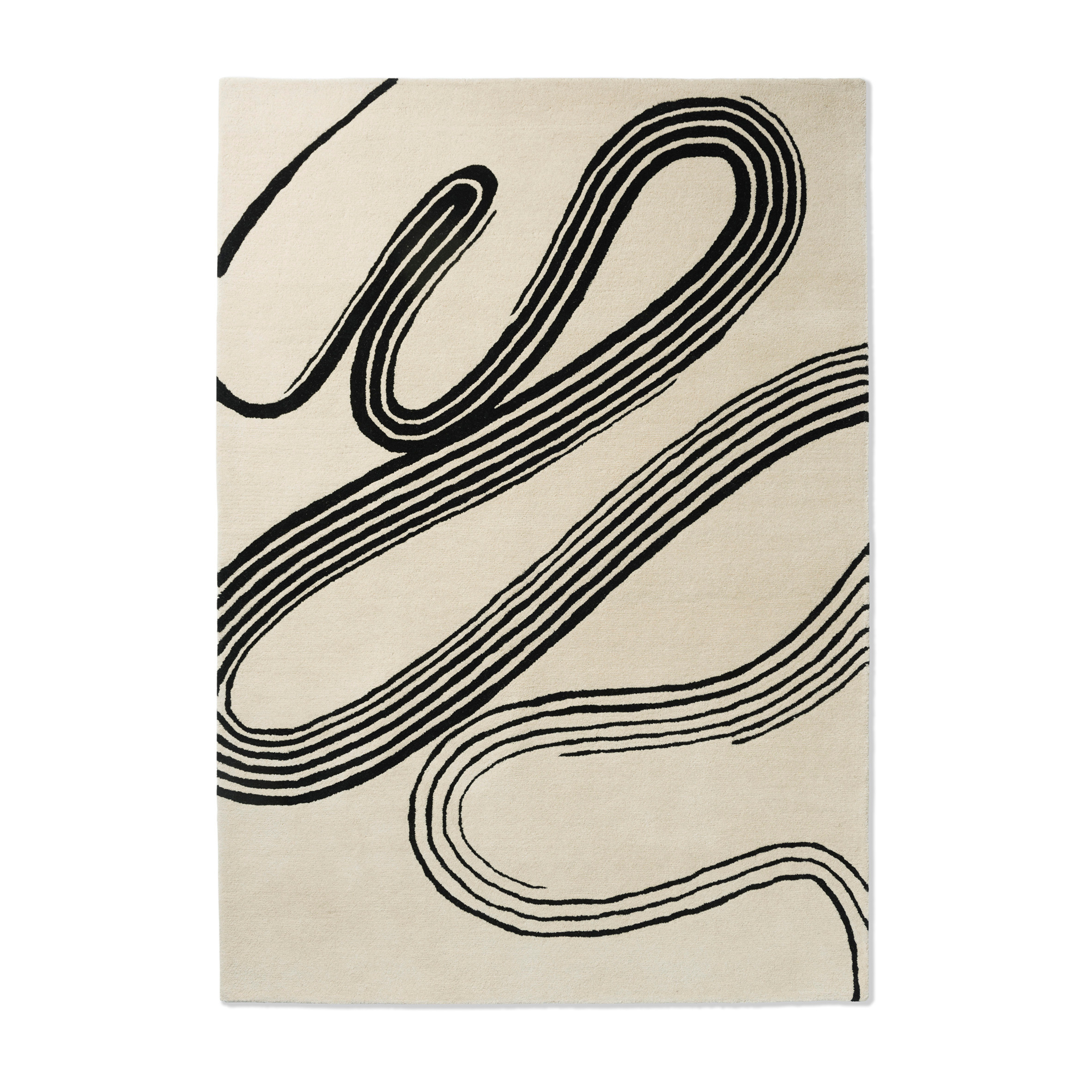 Koberec DECOR FLOW béžový s černým vzorem