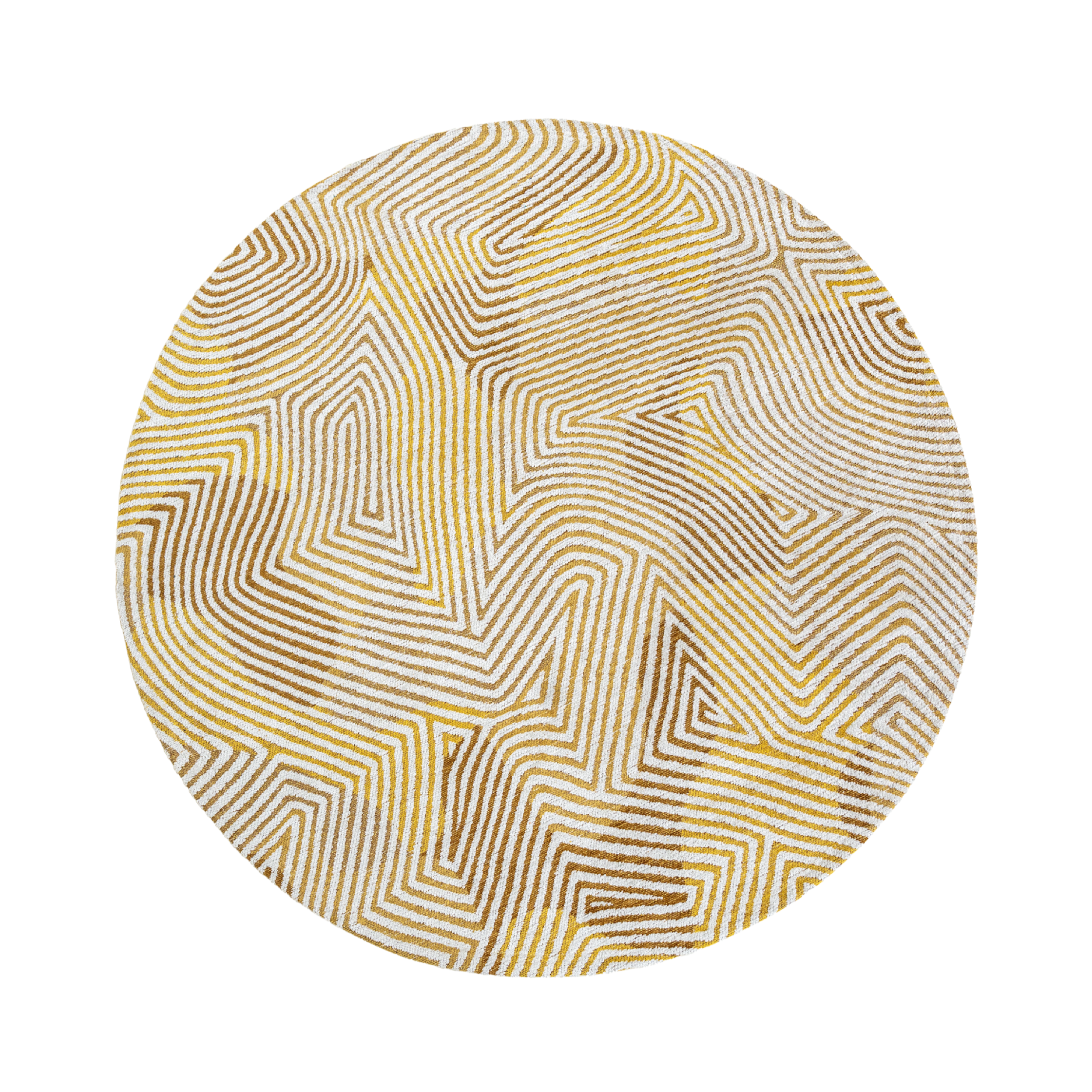 Kulatý koberec CORAL YELLOW HIPPY žluto-bežový