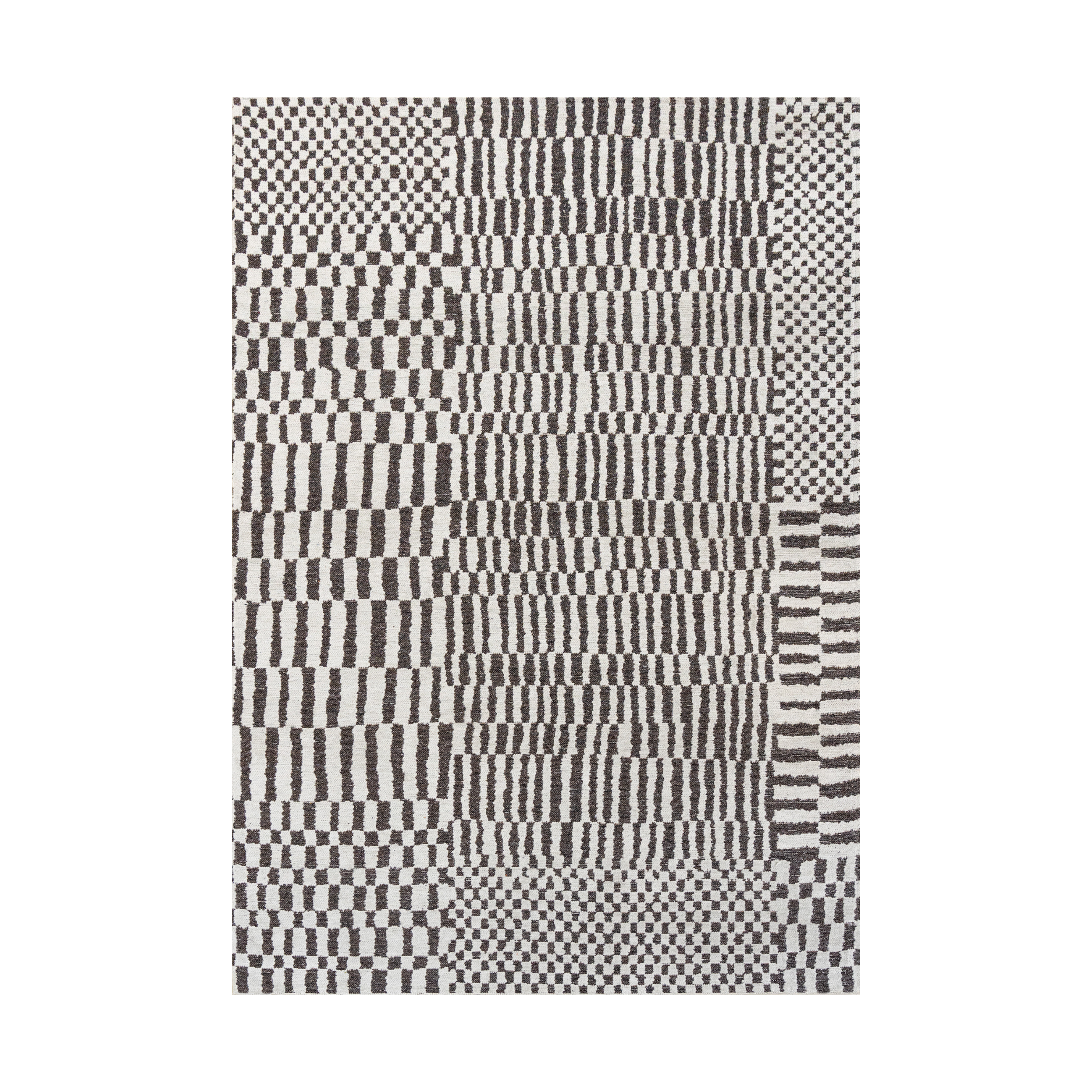 BERBER CAIDAL rug broken white with dark gray