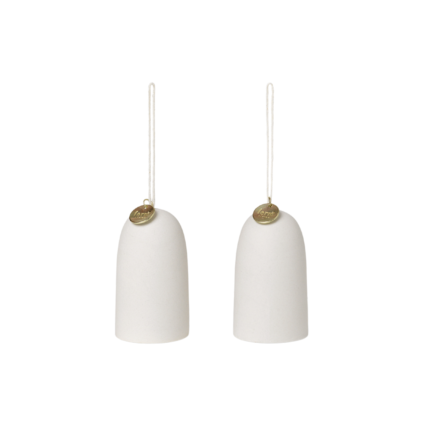 Sada vánočních zvonečků BELL CERAMIC bílá se zlatou