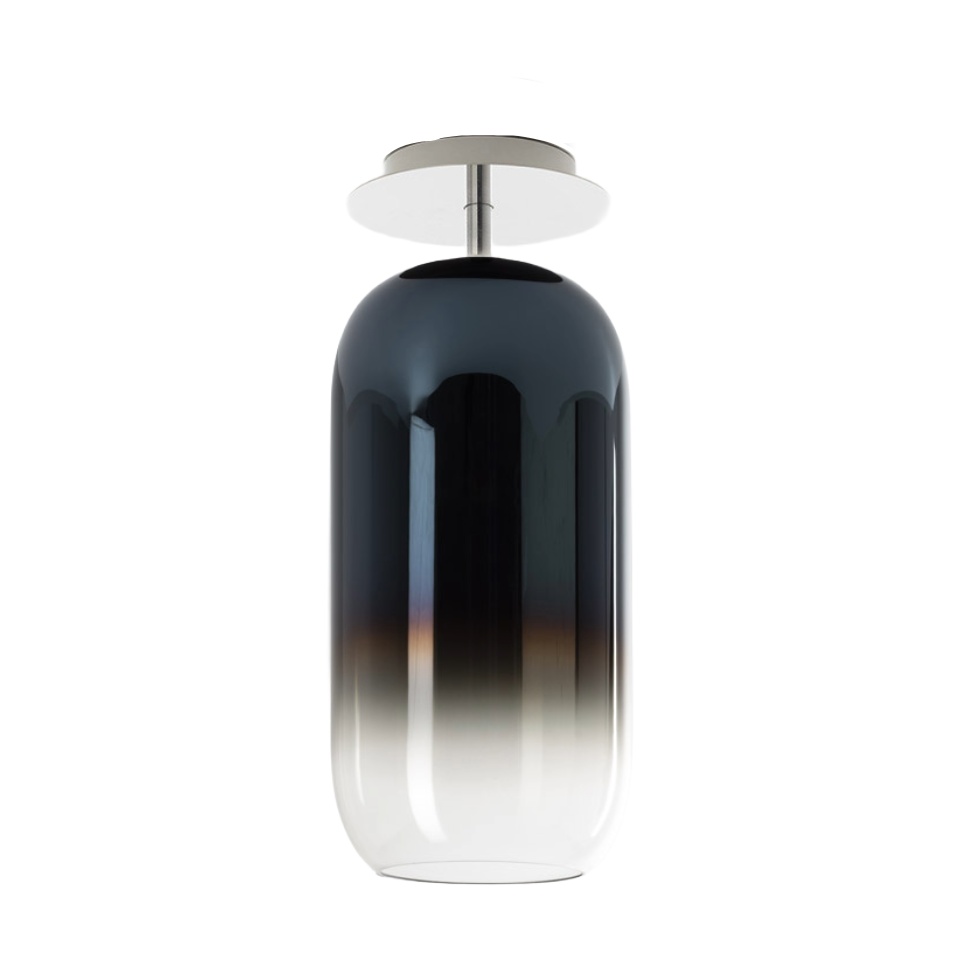 Stropní lampa GOPLE modrá se stříbrným povrchem