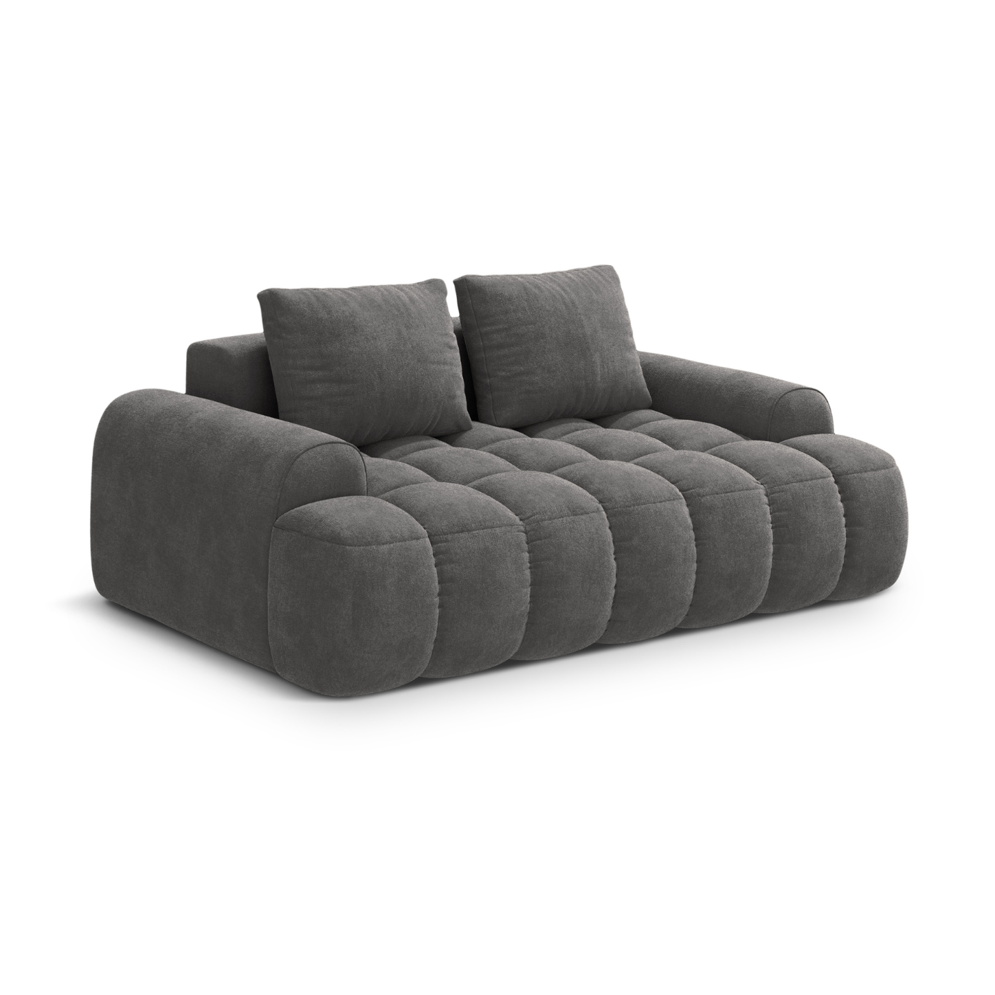 Velvet 2-Seater Sofa LINZ Dark Gray