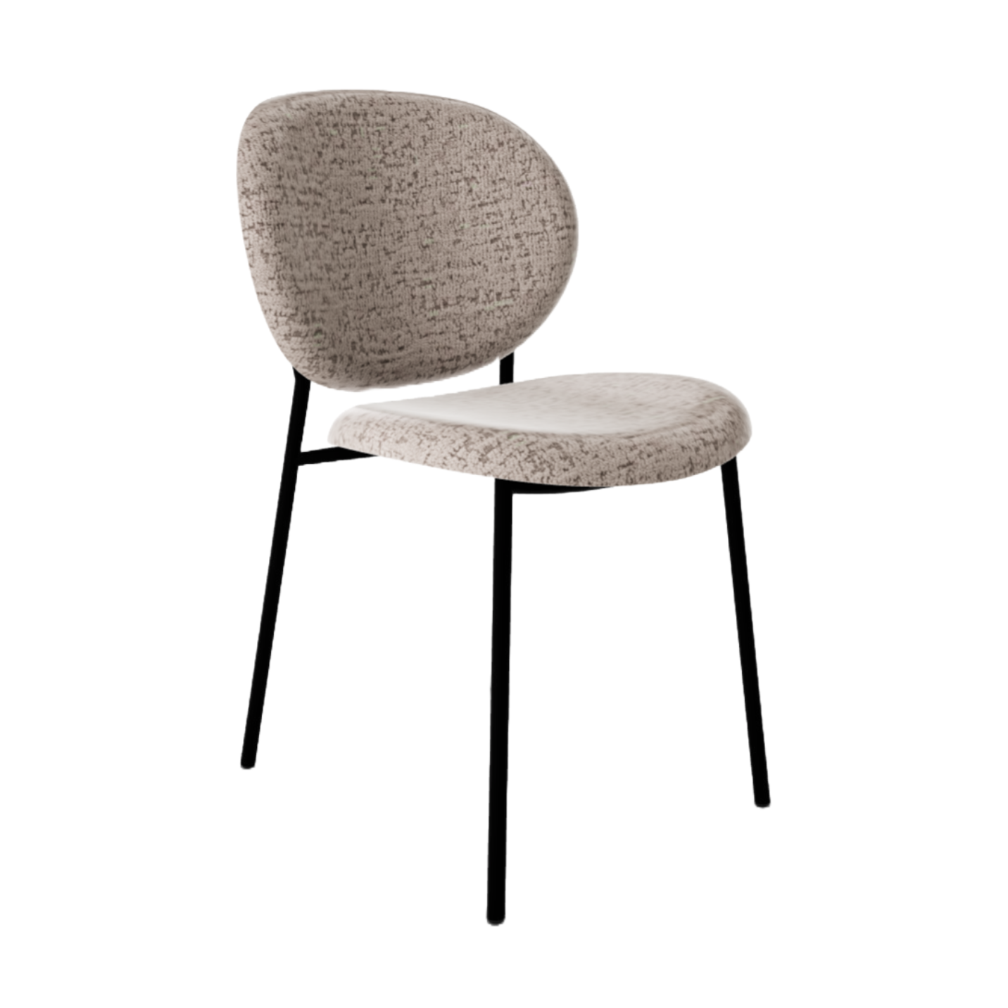 Židle INÈS béžová s černým podstavcem