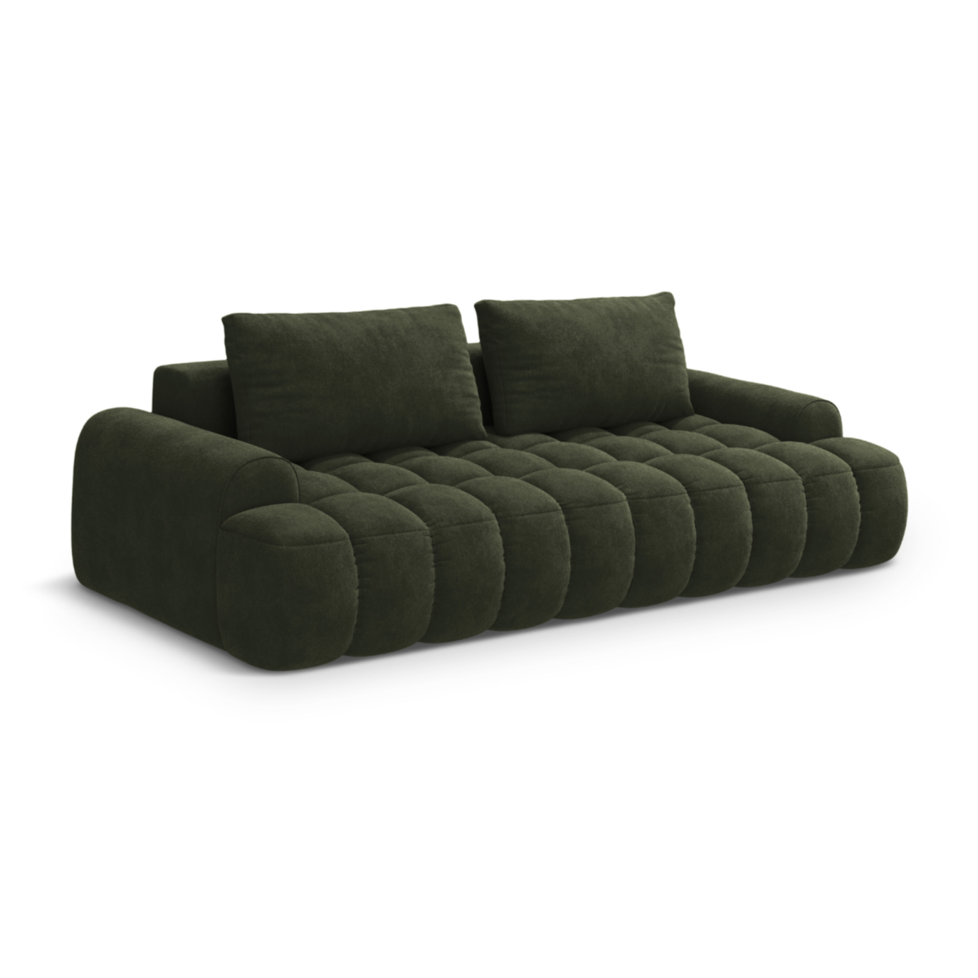 Sofa sametová s funkcí spaní pro 4 osoby LINZ zelená
