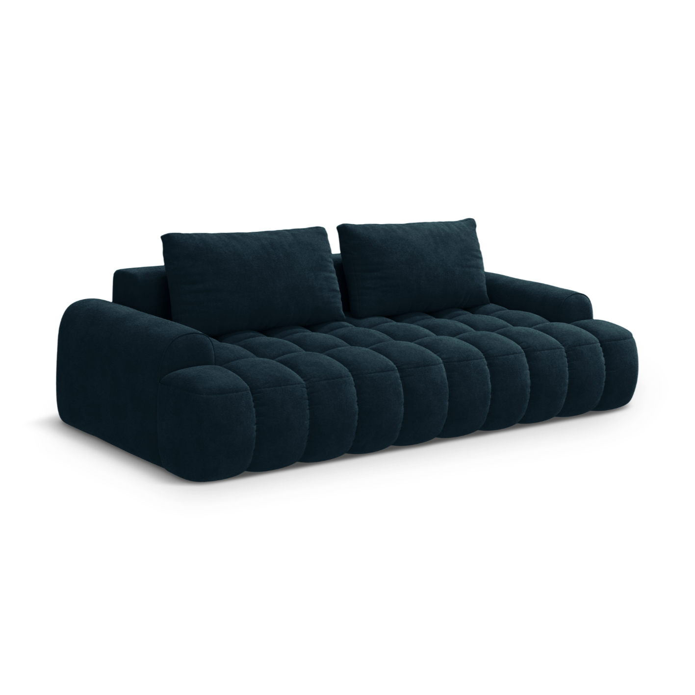 Velvet sofa with sleeping function for 4 people LINZ petrol
