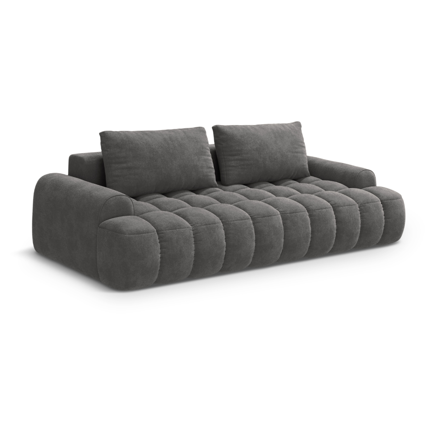 Velvet sofa with sleeping function for 4 people LINZ dark gray