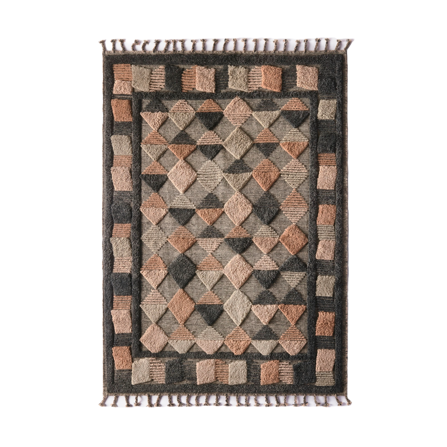LISBOA beige rug with green