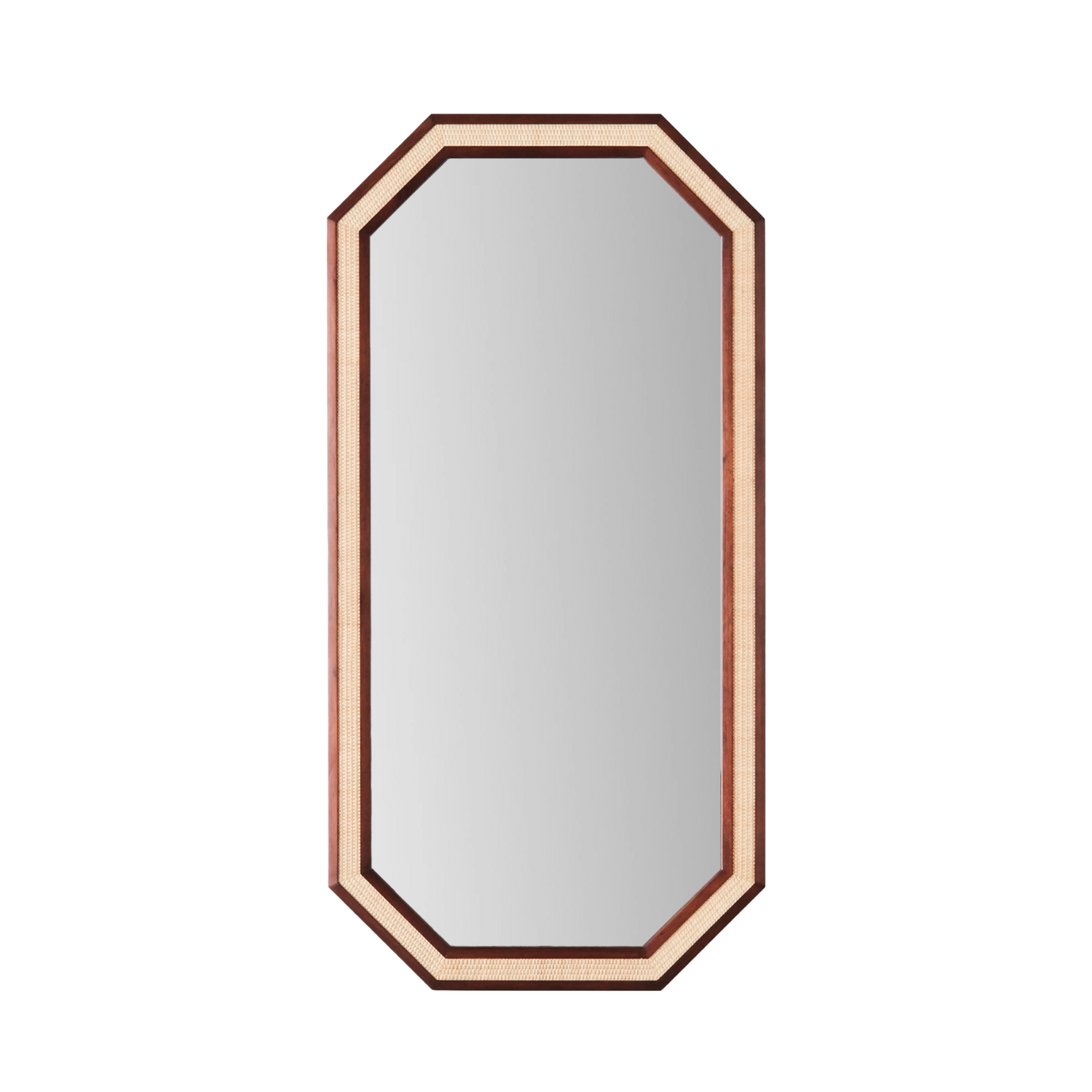 RATTAN Mirror Mahogany and Rattan