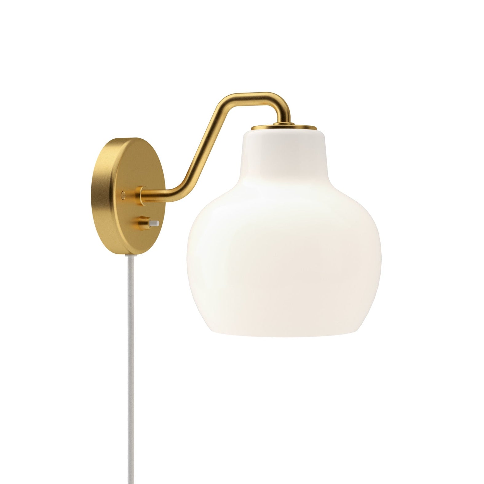 Nástěnná lampa VL RING CROWN 1 bílá s mosazným podstavcem