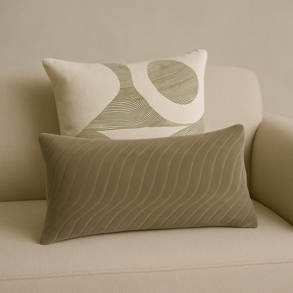 Olive quilted pillow