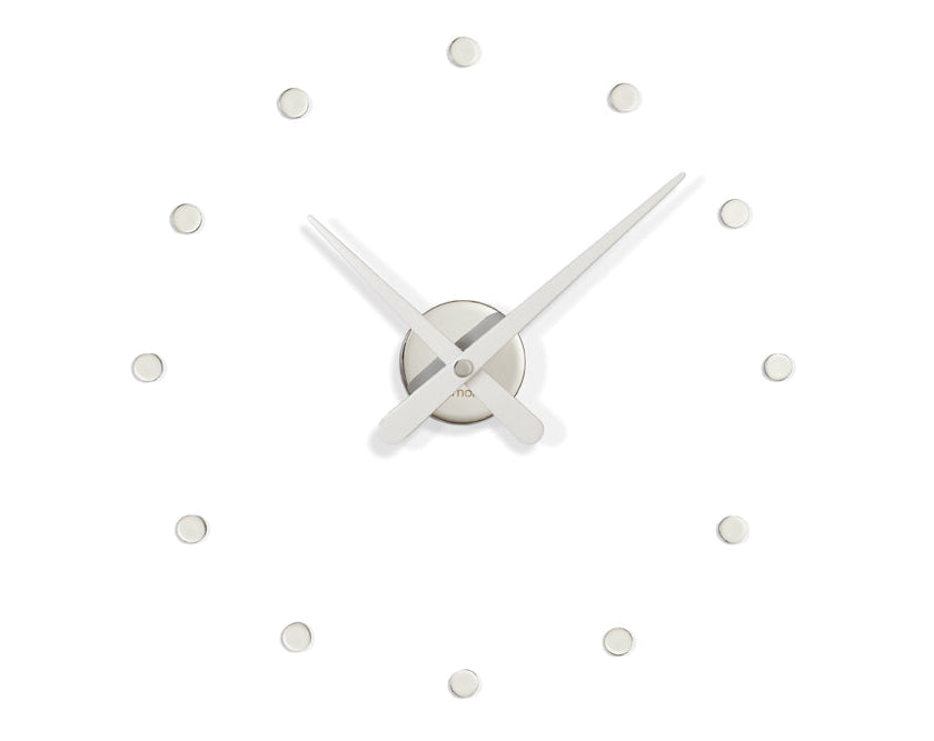 MINI RODON wall clock in chrome with white finish