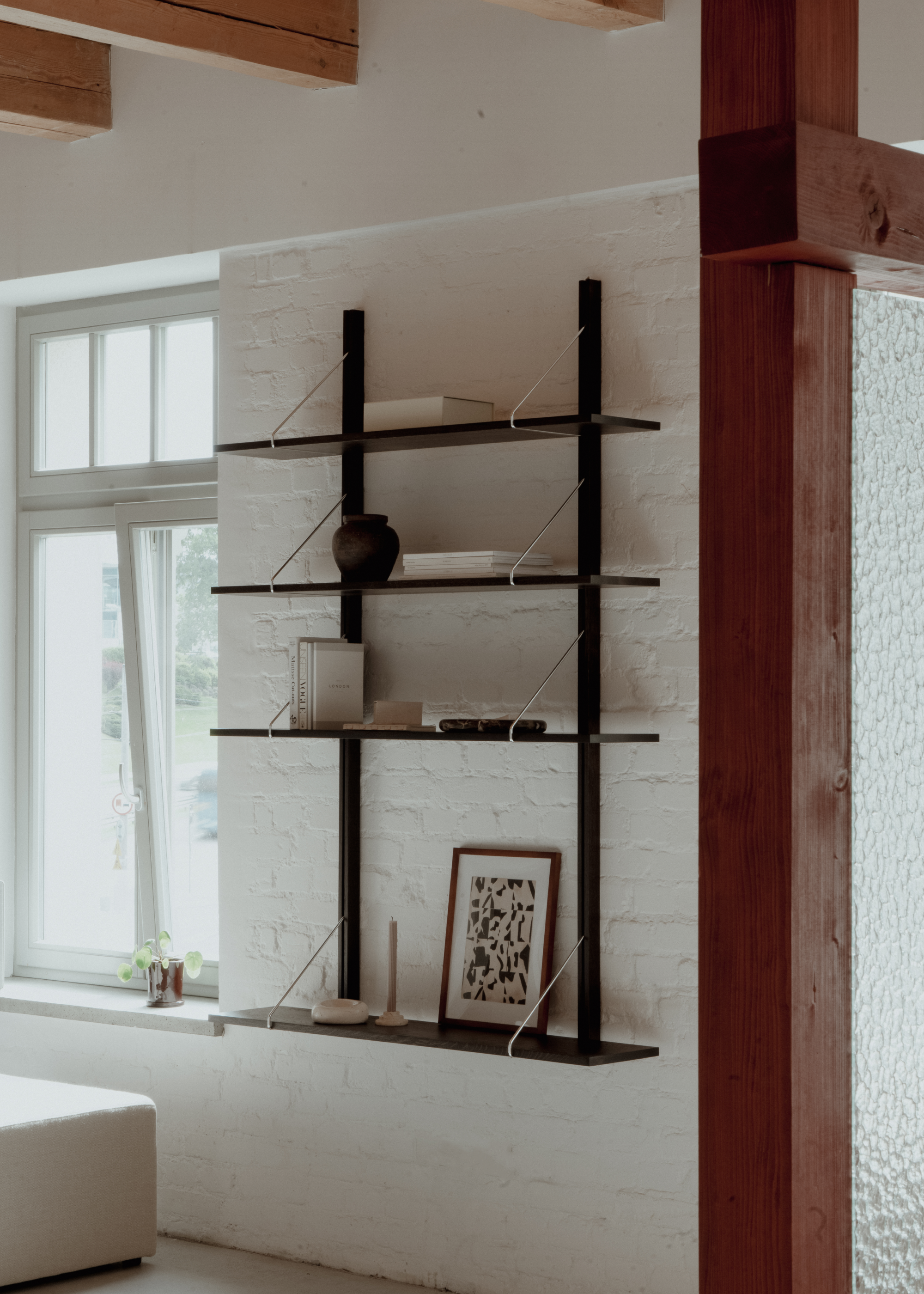 Wall Shelf RODD ebony oak wood