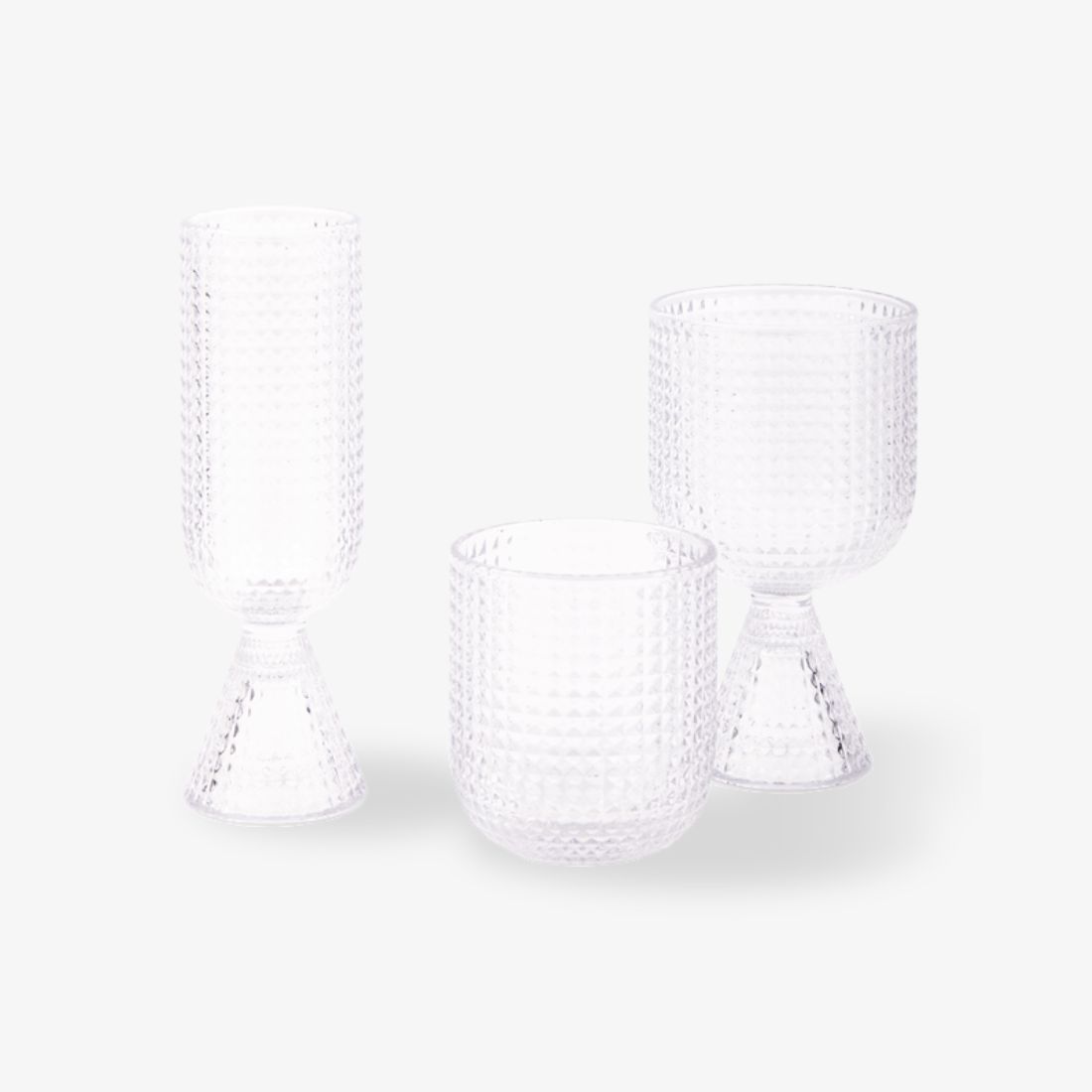 Sada skleniček na víno ROOFTOP sklo