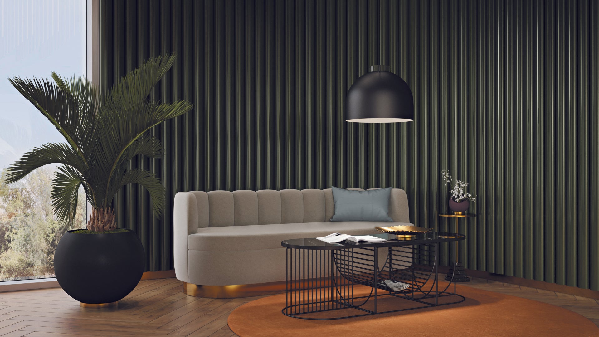 Stojící květináč GLOBE taupe