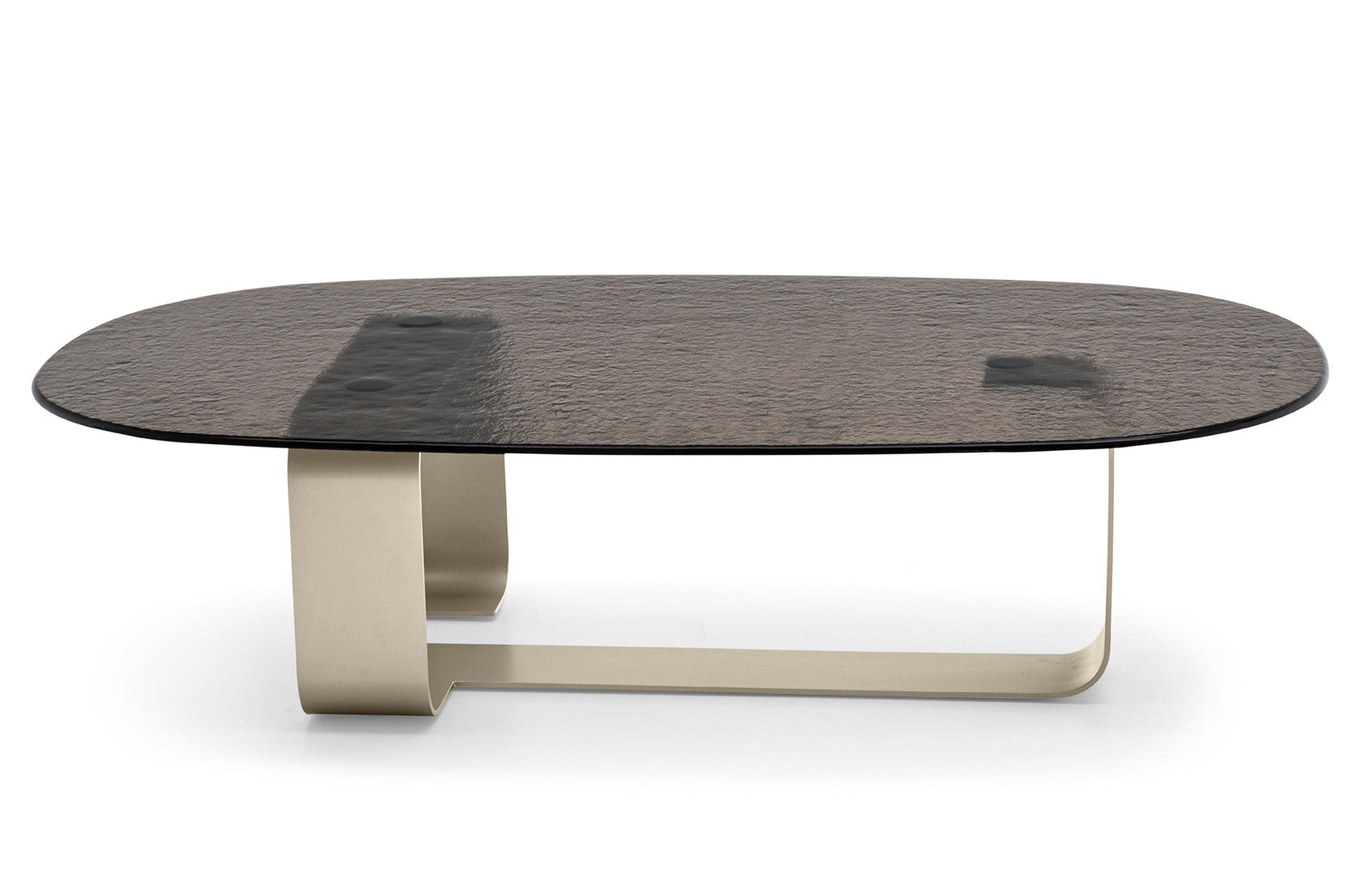 RIBBON Coffee Table Brown Glass