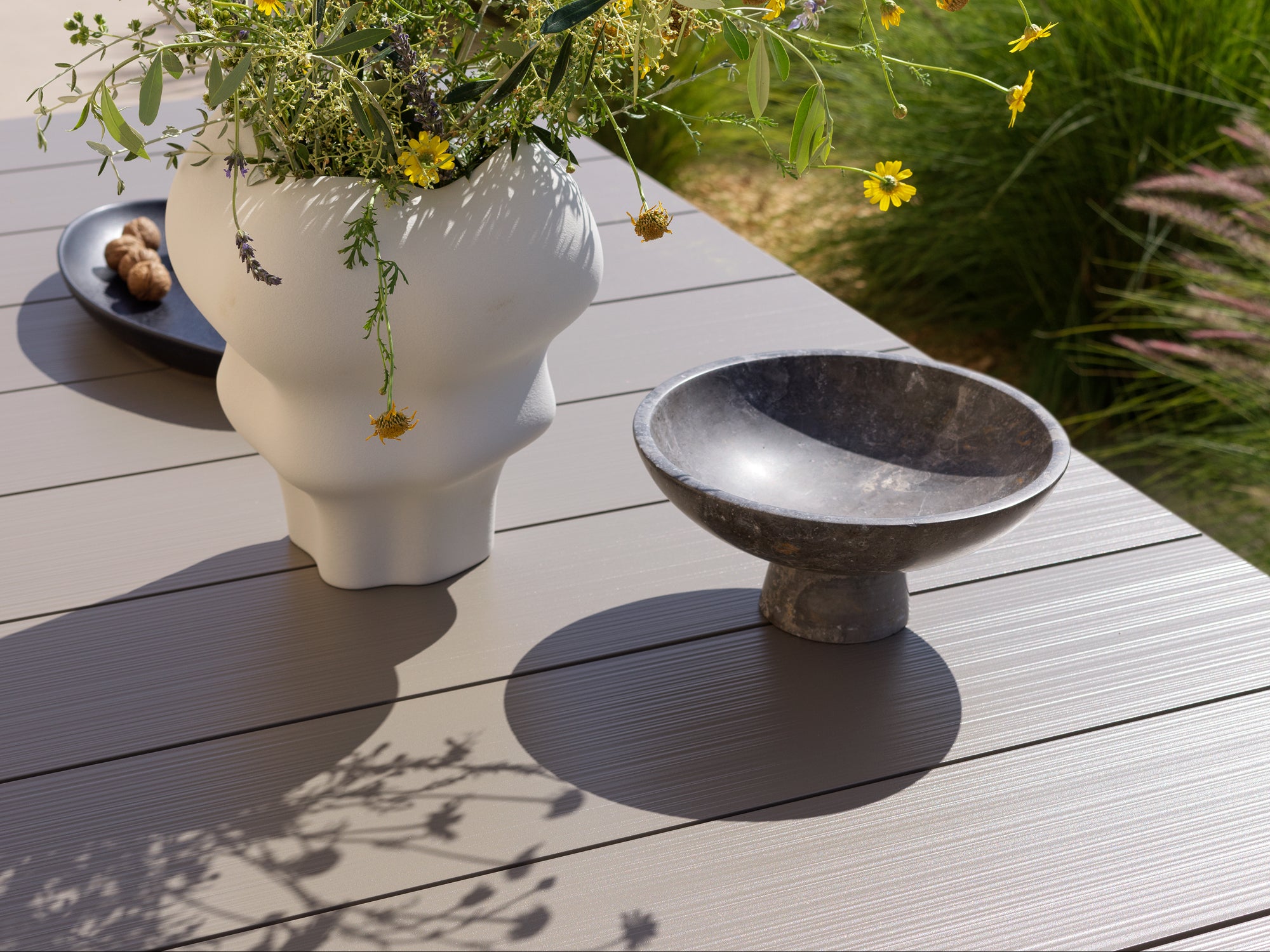 RIO taupe outdoor bench