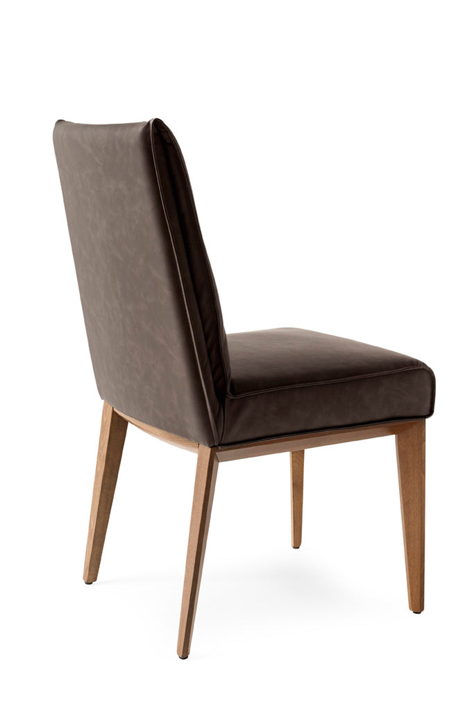Upholstered ROMY Chair with Walnut Base
