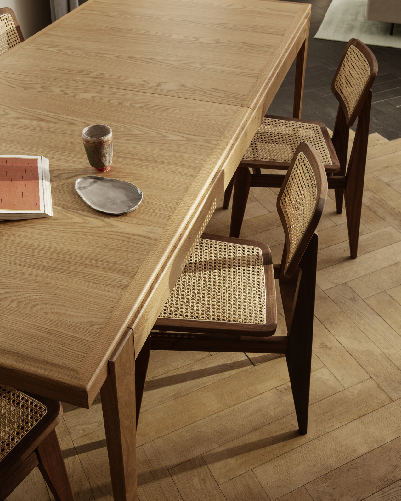 Extendable table S-TABLE walnut wood