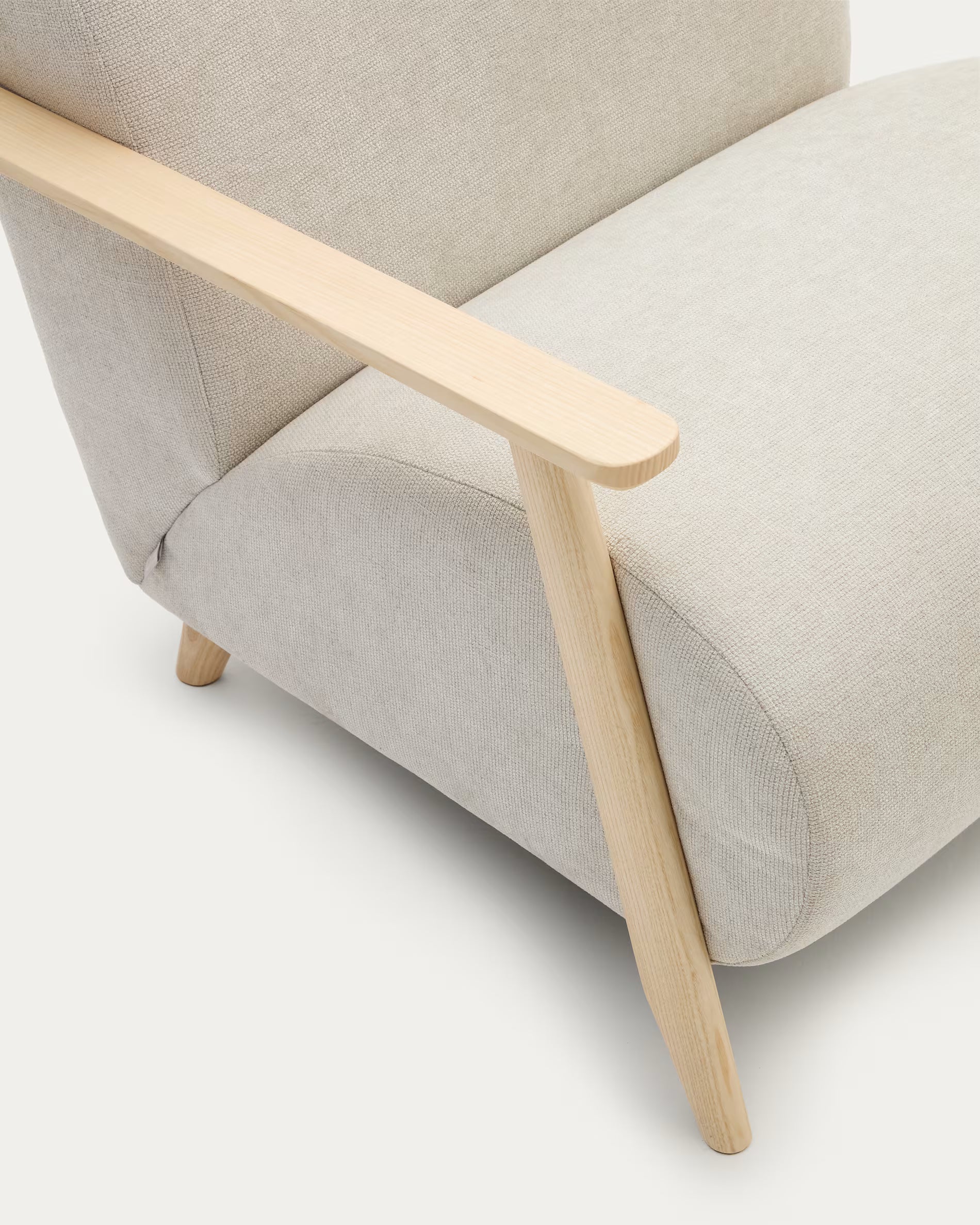 MEGHAN cream armchair with ash base