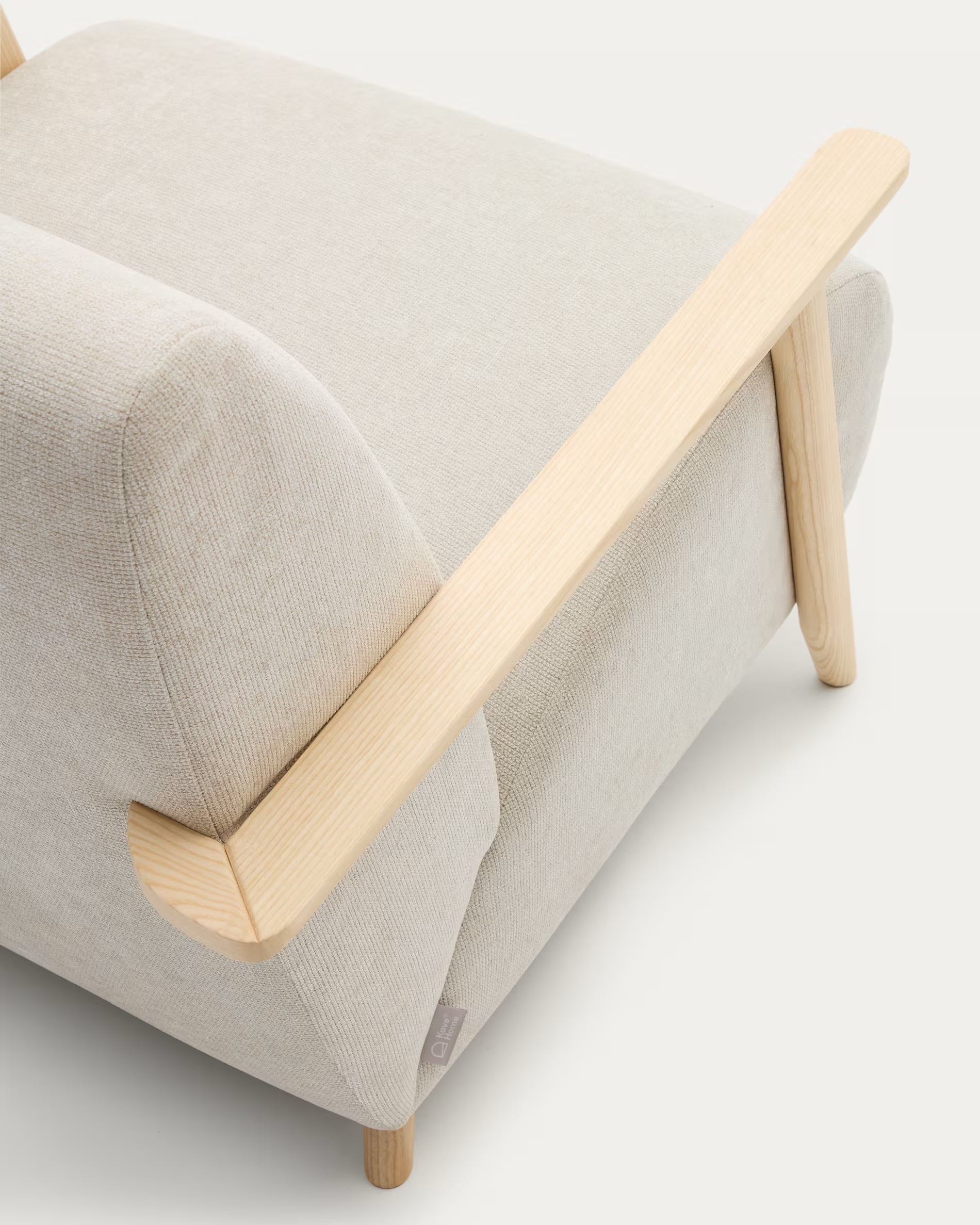 MEGHAN cream armchair with ash base