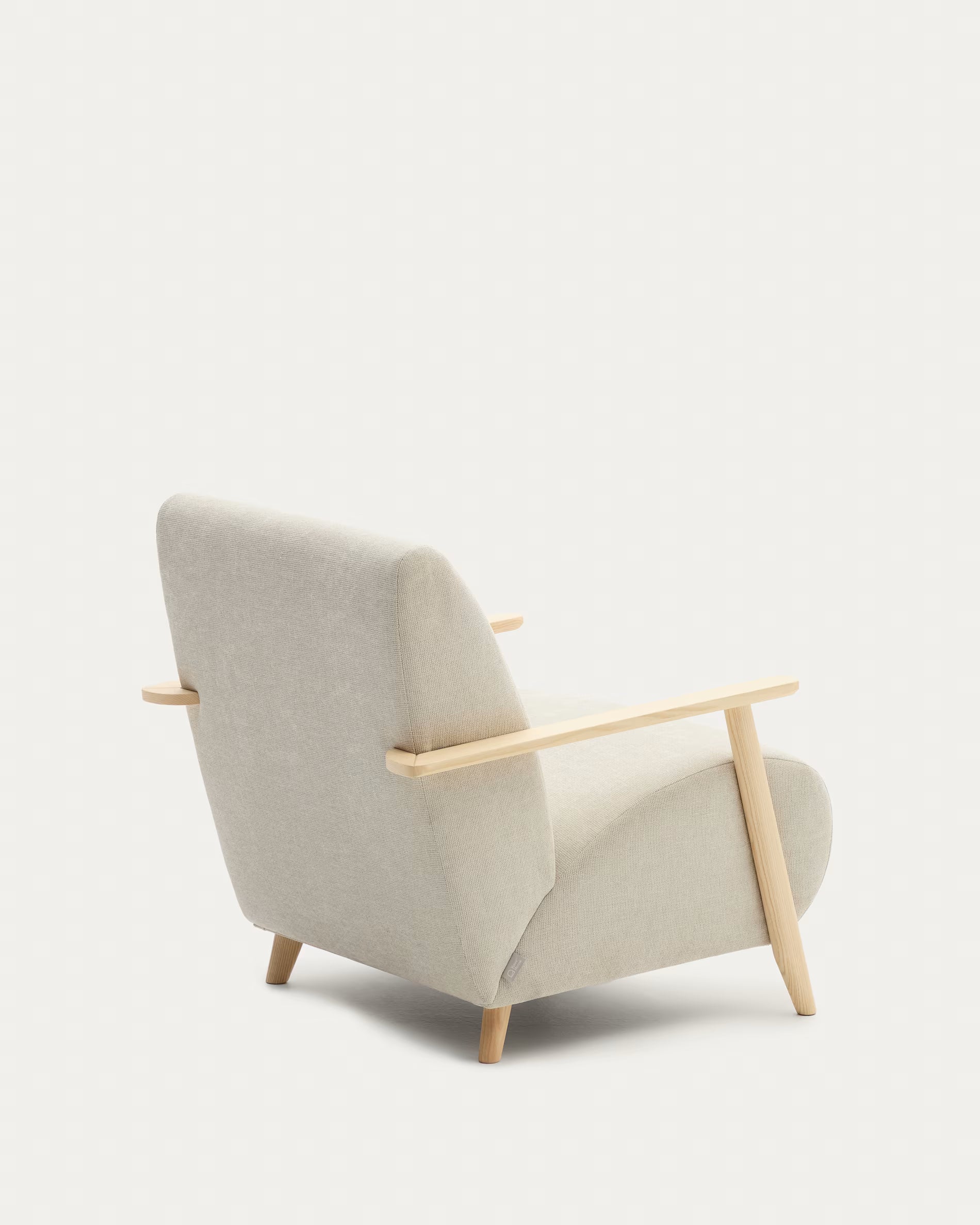 MEGHAN cream armchair with ash base
