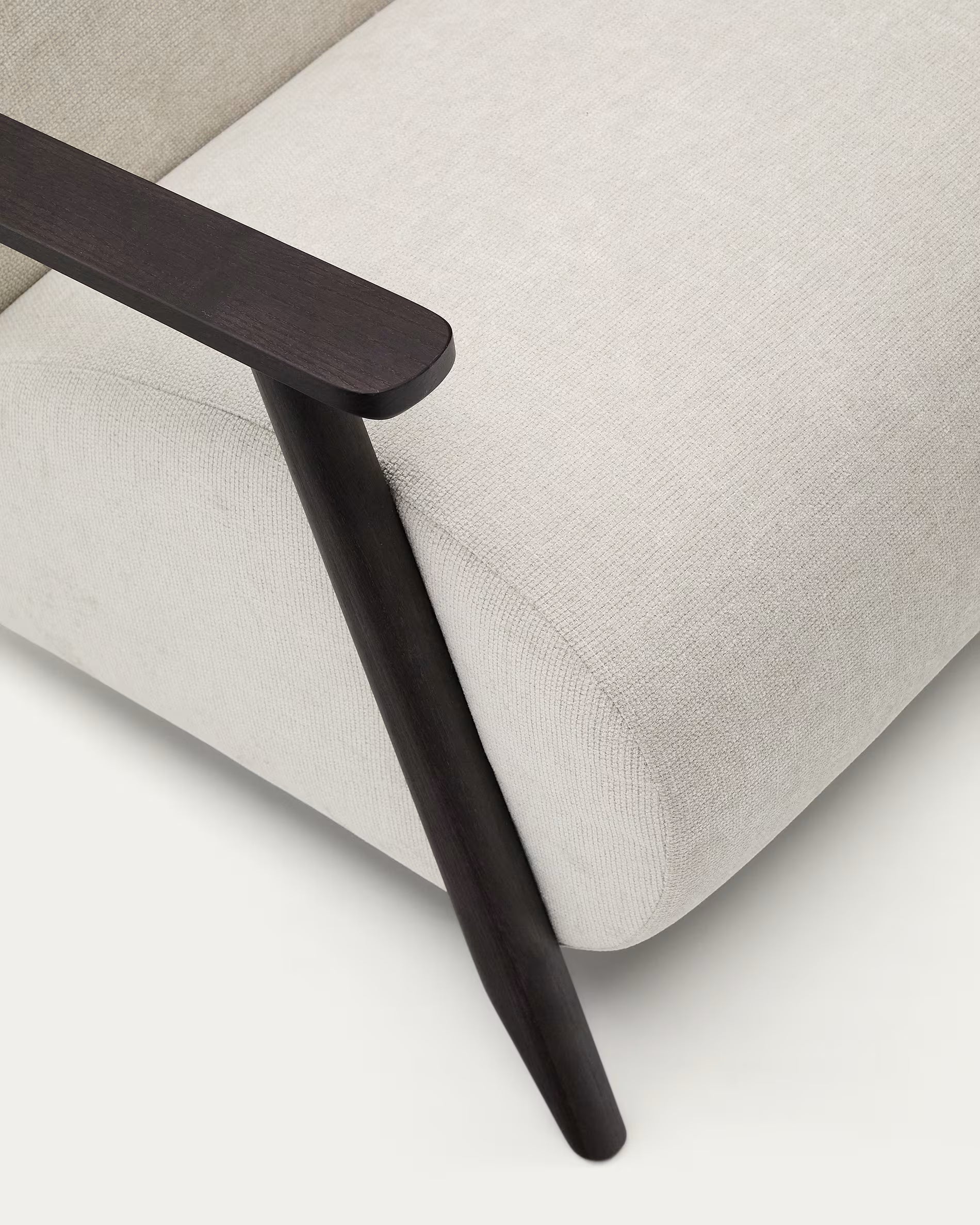 MEGHAN cream armchair with black base