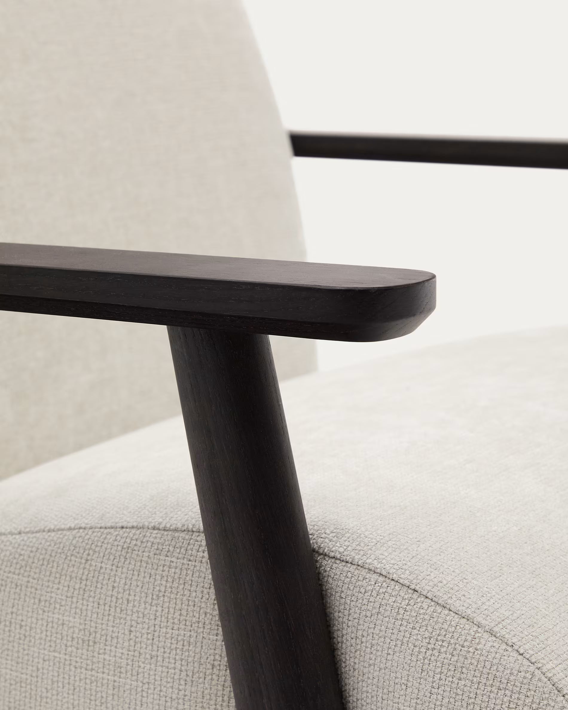 MEGHAN cream armchair with black base