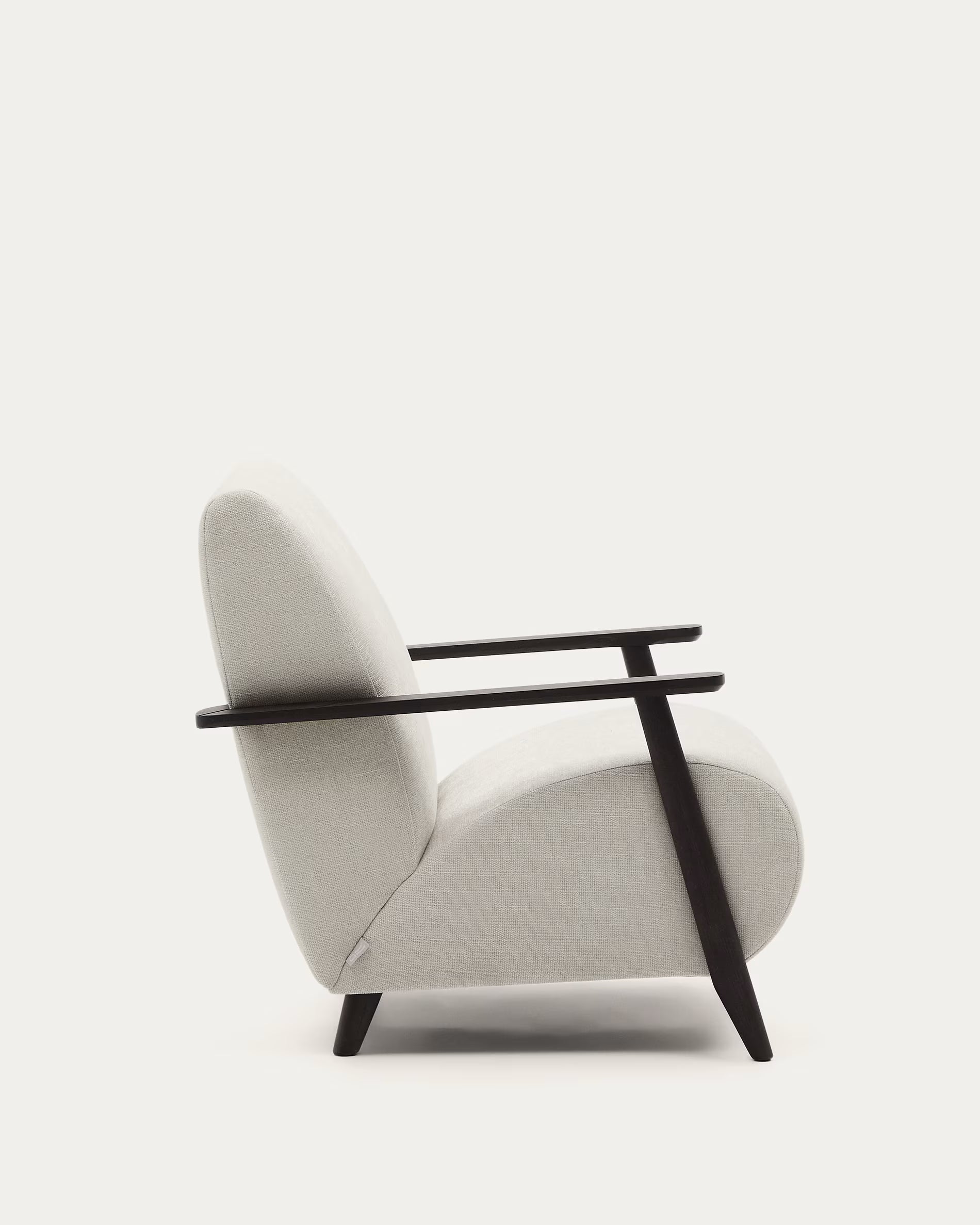 MEGHAN cream armchair with black base