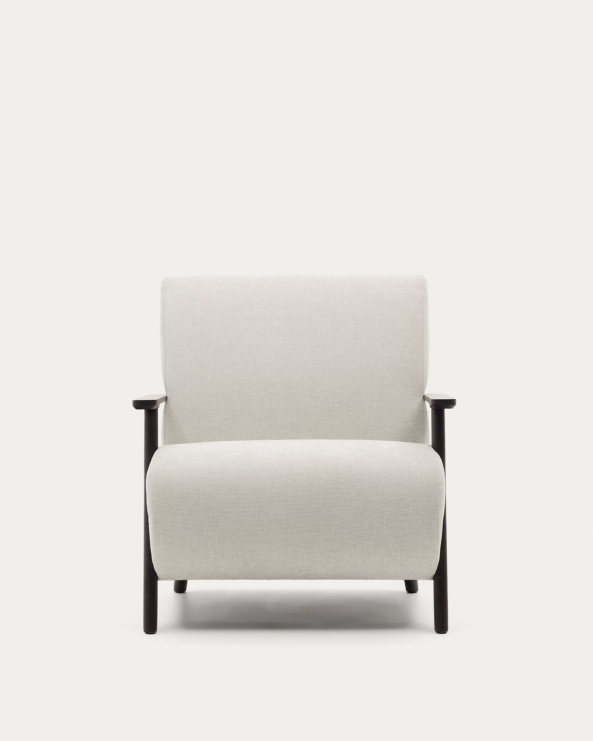 MEGHAN cream armchair with black base