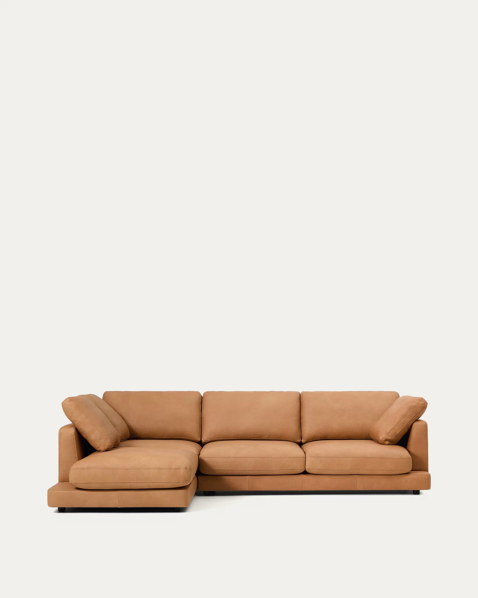 4-seater left-facing corner sofa GALA natural leather