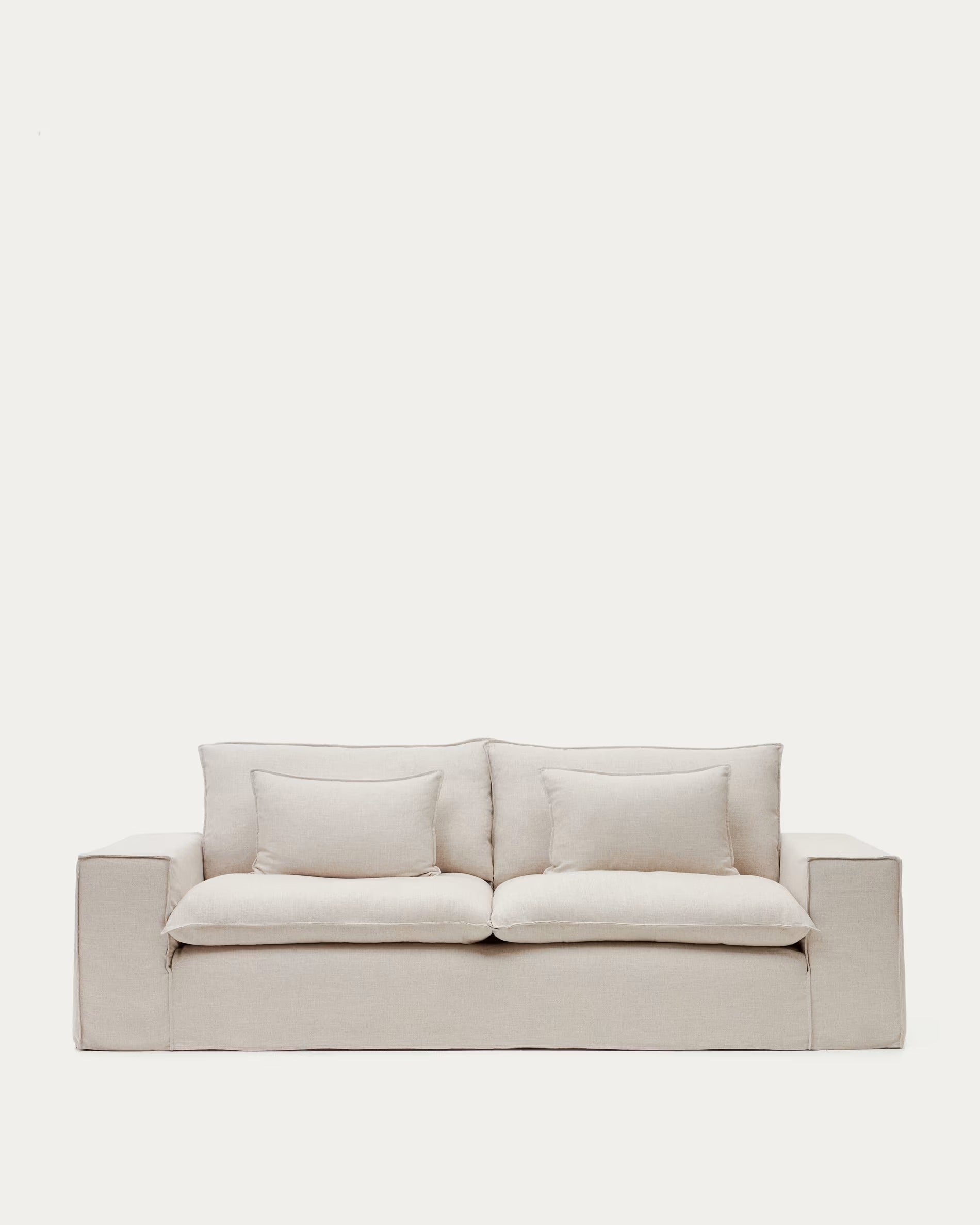 ANARELA Beige 2-Seater Sofa Cover