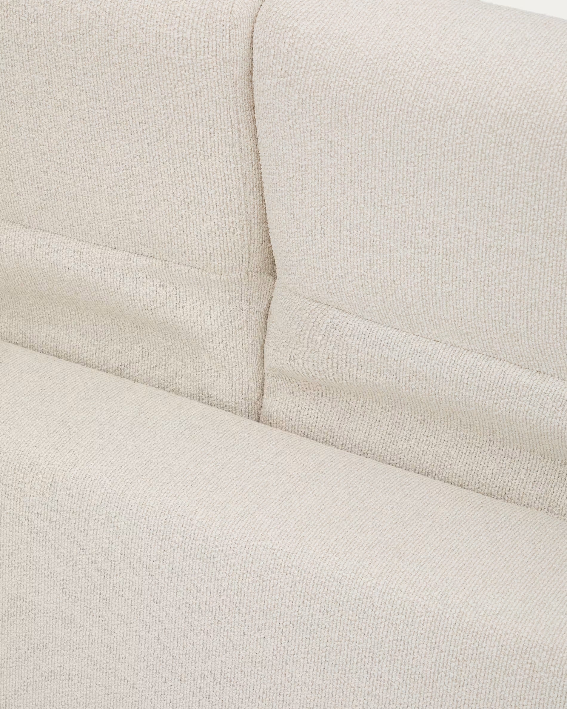 3-seater AURUM ecru chenille sofa with a dark gray base