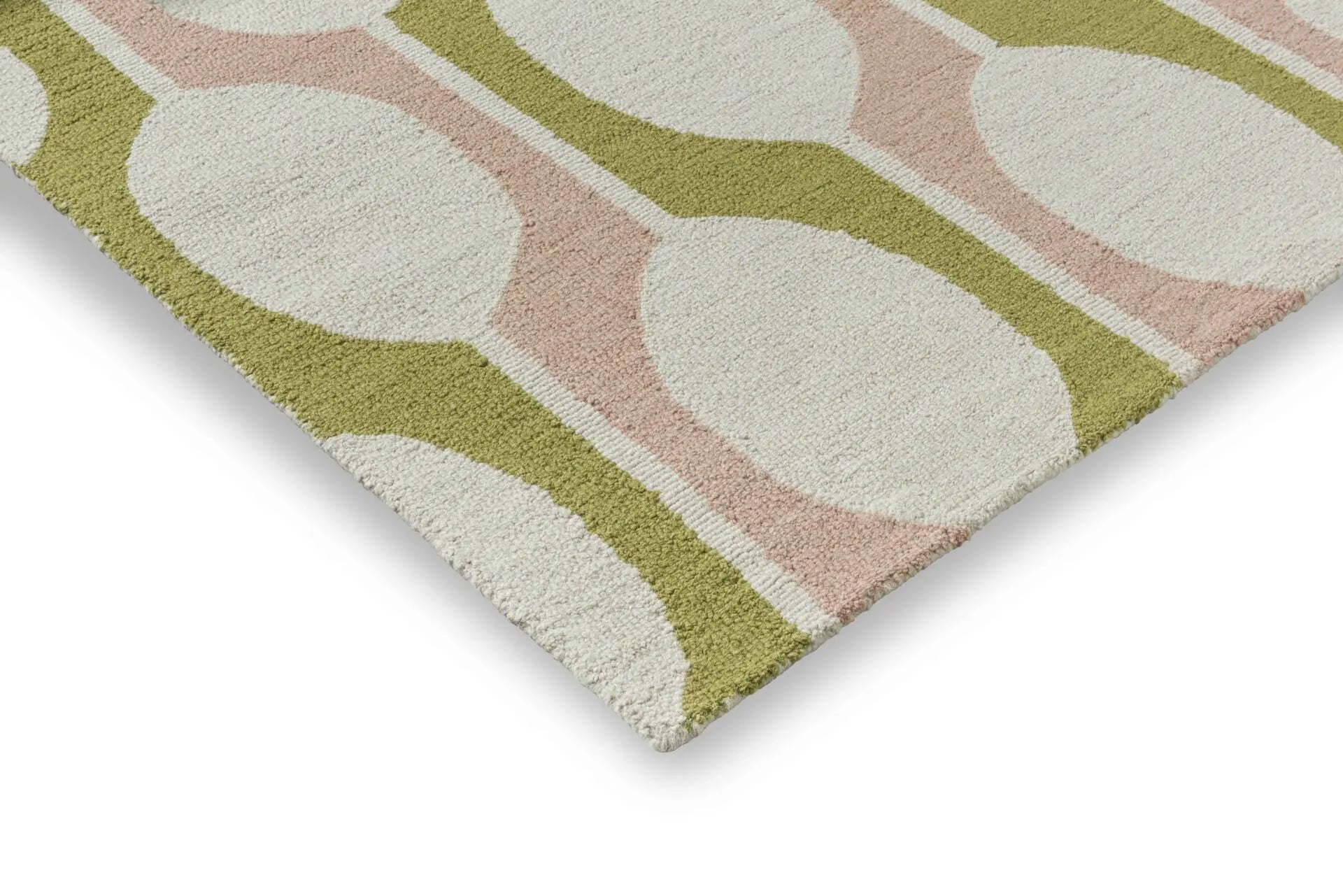 BILLOW LICHEN Beige Rug with Pink and Green
