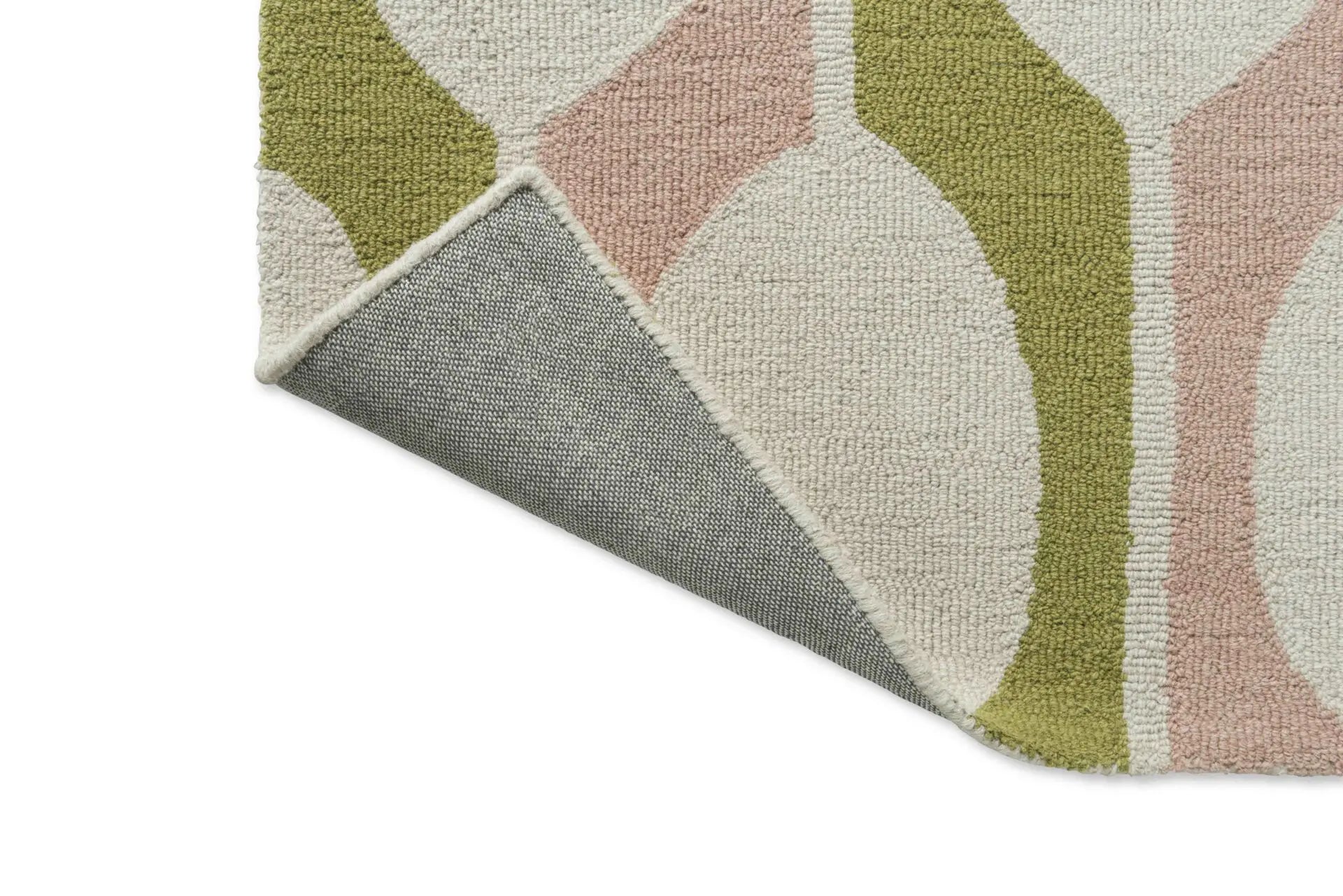 BILLOW LICHEN Beige Rug with Pink and Green