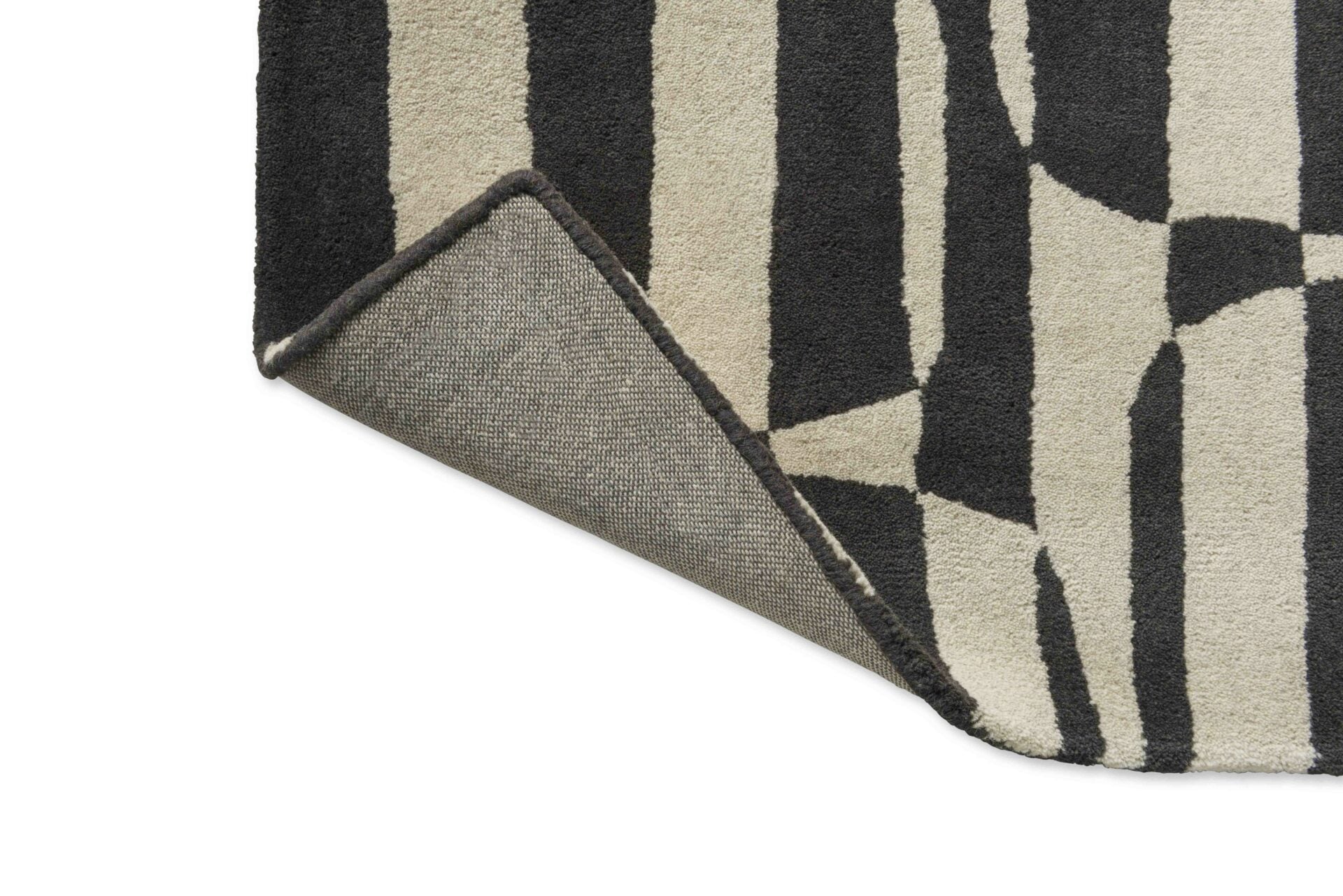 Koberec LOHKO STRIPE černý s béžovým